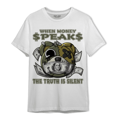 SE Craft Medium Olive 4s T Shirt Match When Money Speaks Ber - NastyJamz