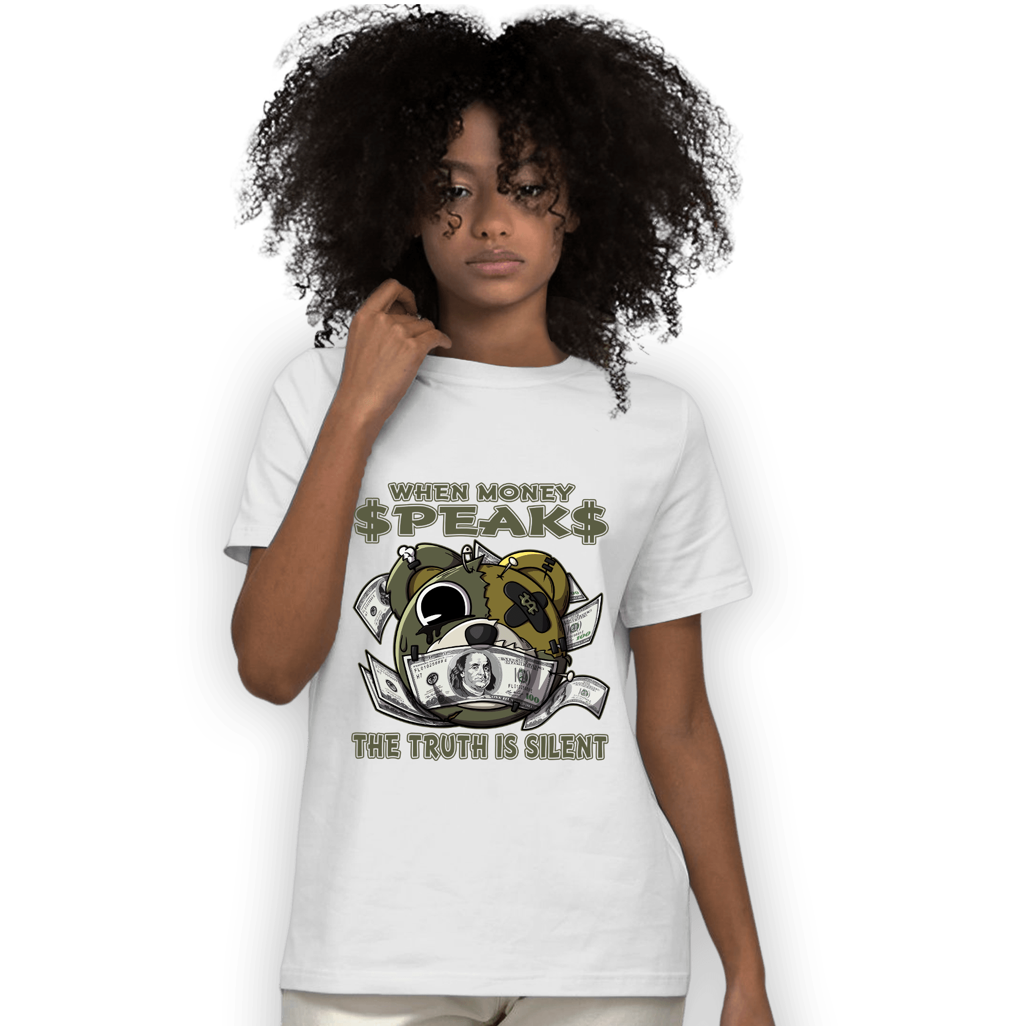 SE Craft Medium Olive 4s T Shirt Match When Money Speaks Ber - NastyJamz