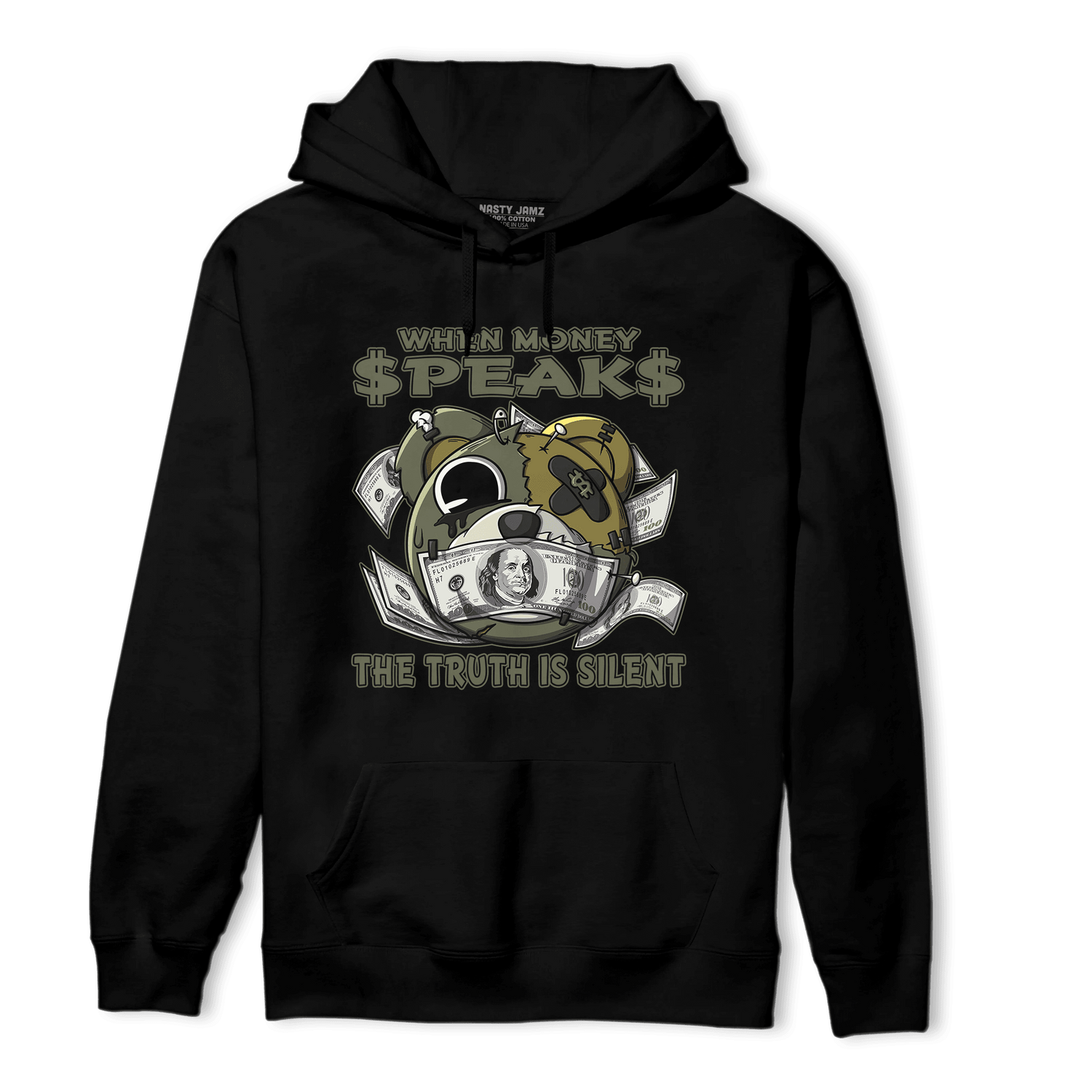 SE Craft Medium Olive 4s Hoodie Match When Money Speaks Ber - NastyJamz