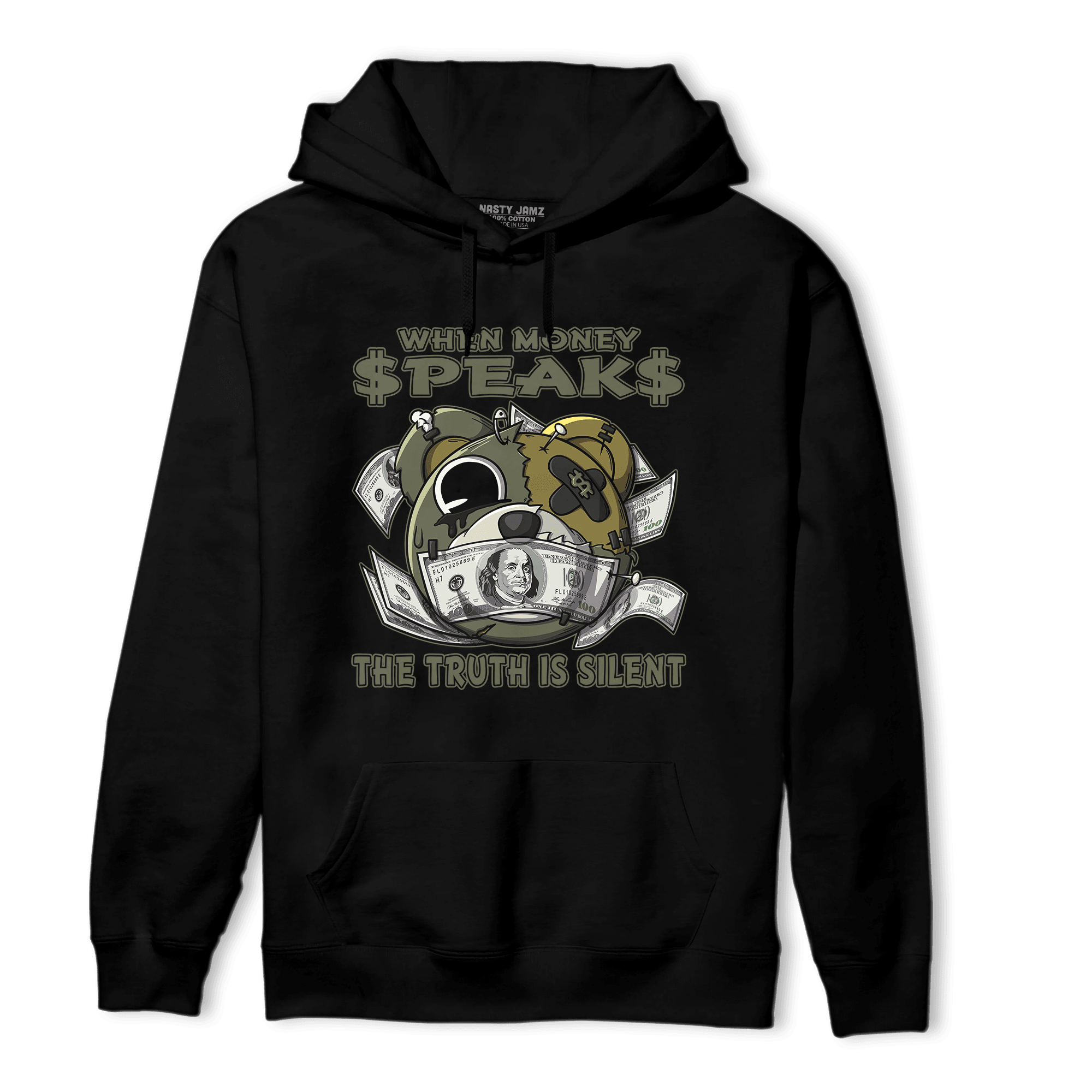 SE Craft Medium Olive 4s Hoodie Match When Money Speaks Ber - NastyJamz