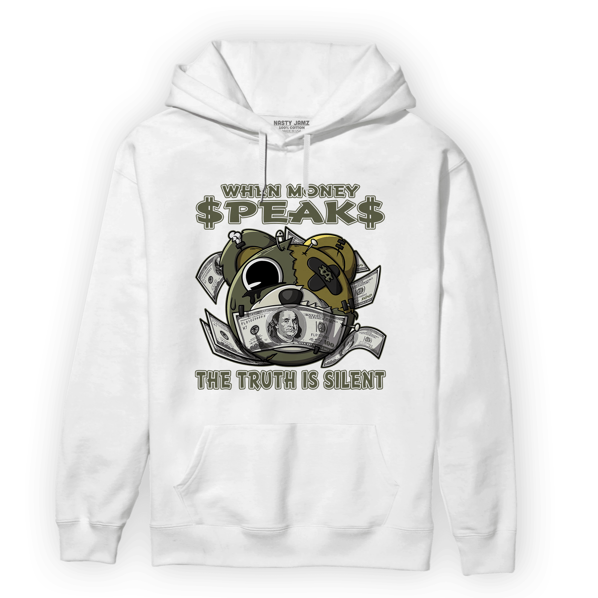 SE Craft Medium Olive 4s Hoodie Match When Money Speaks Ber - NastyJamz