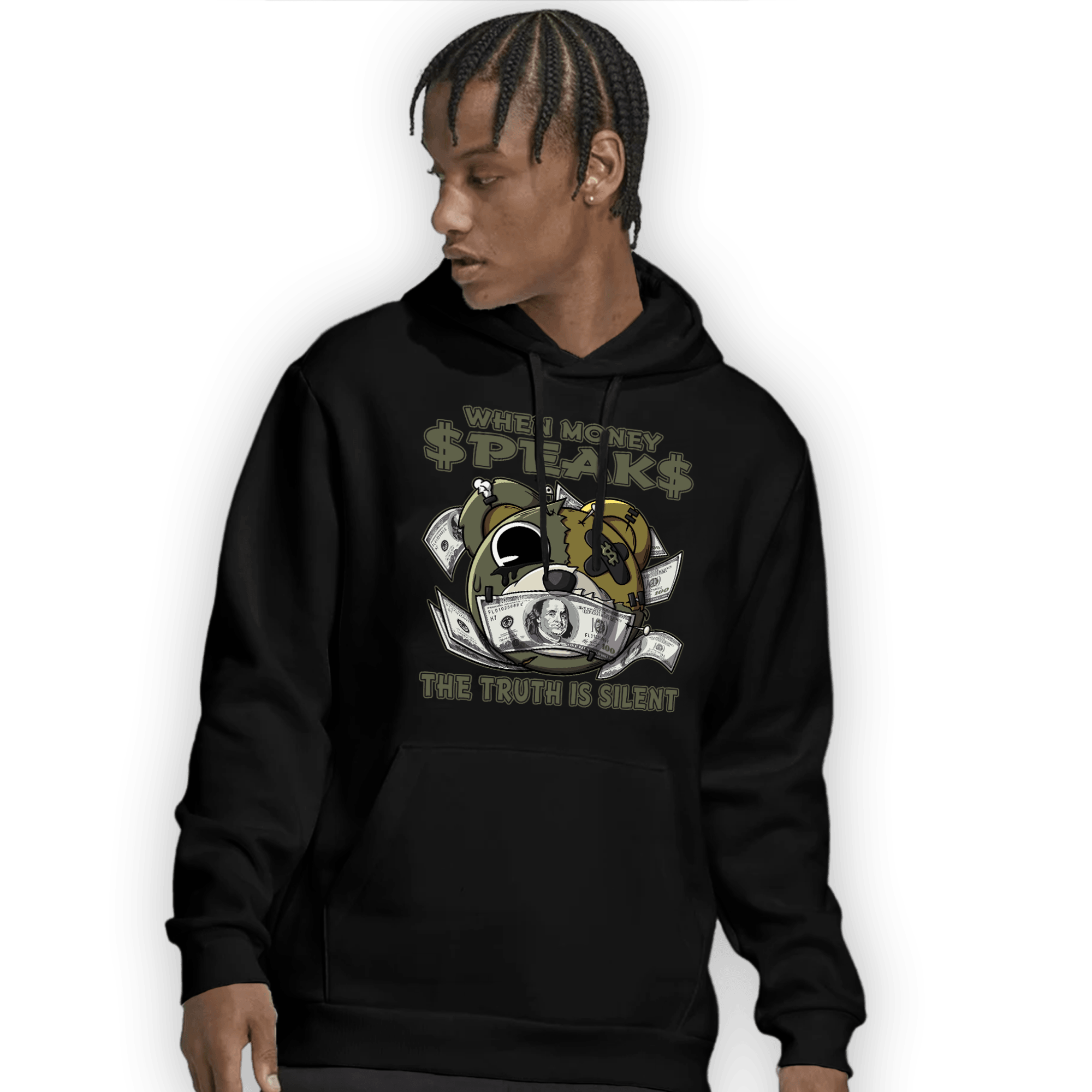 SE Craft Medium Olive 4s Hoodie Match When Money Speaks Ber - NastyJamz
