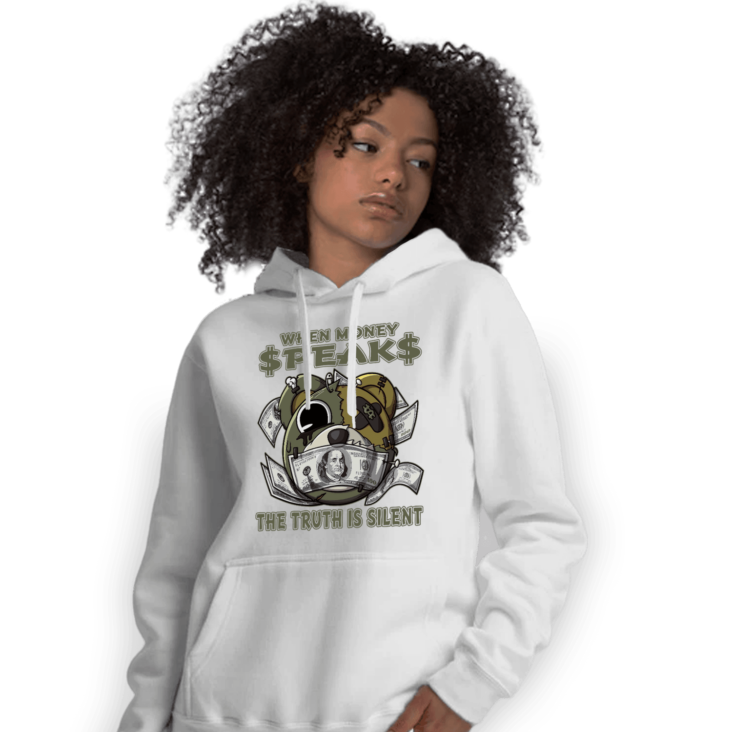 SE Craft Medium Olive 4s Hoodie Match When Money Speaks Ber - NastyJamz
