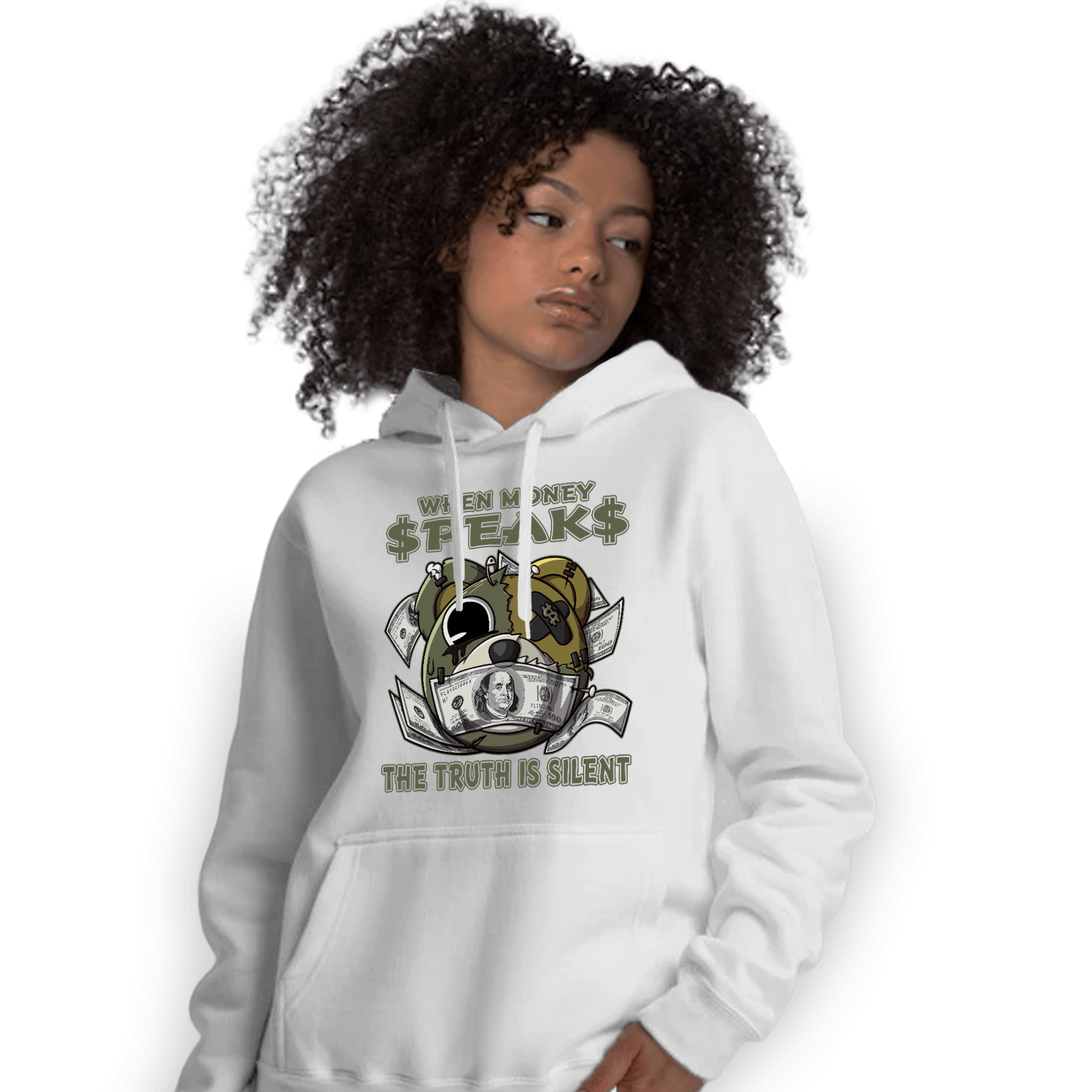 SE Craft Medium Olive 4s Hoodie Match When Money Speaks Ber - NastyJamz