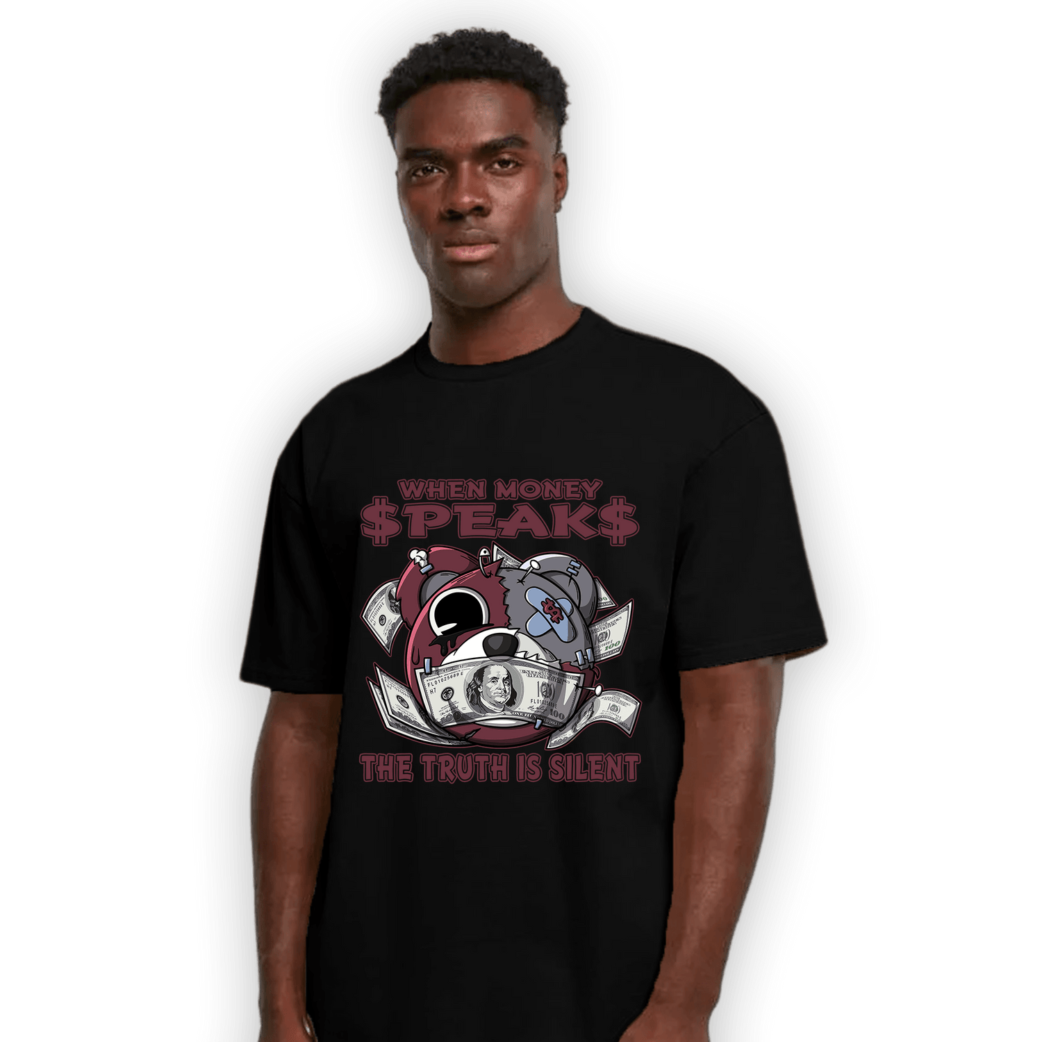 Burgundy 5s T Shirt Match When Money Speaks Ber - NastyJamz