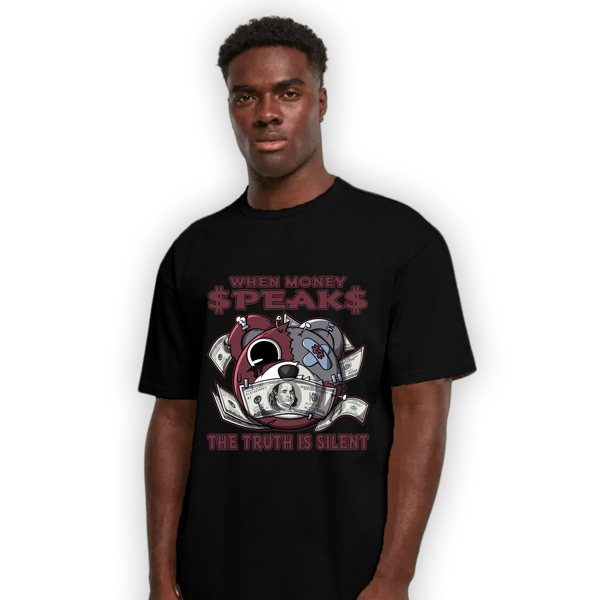 Burgundy 5s T Shirt Match When Money Speaks Ber - NastyJamz