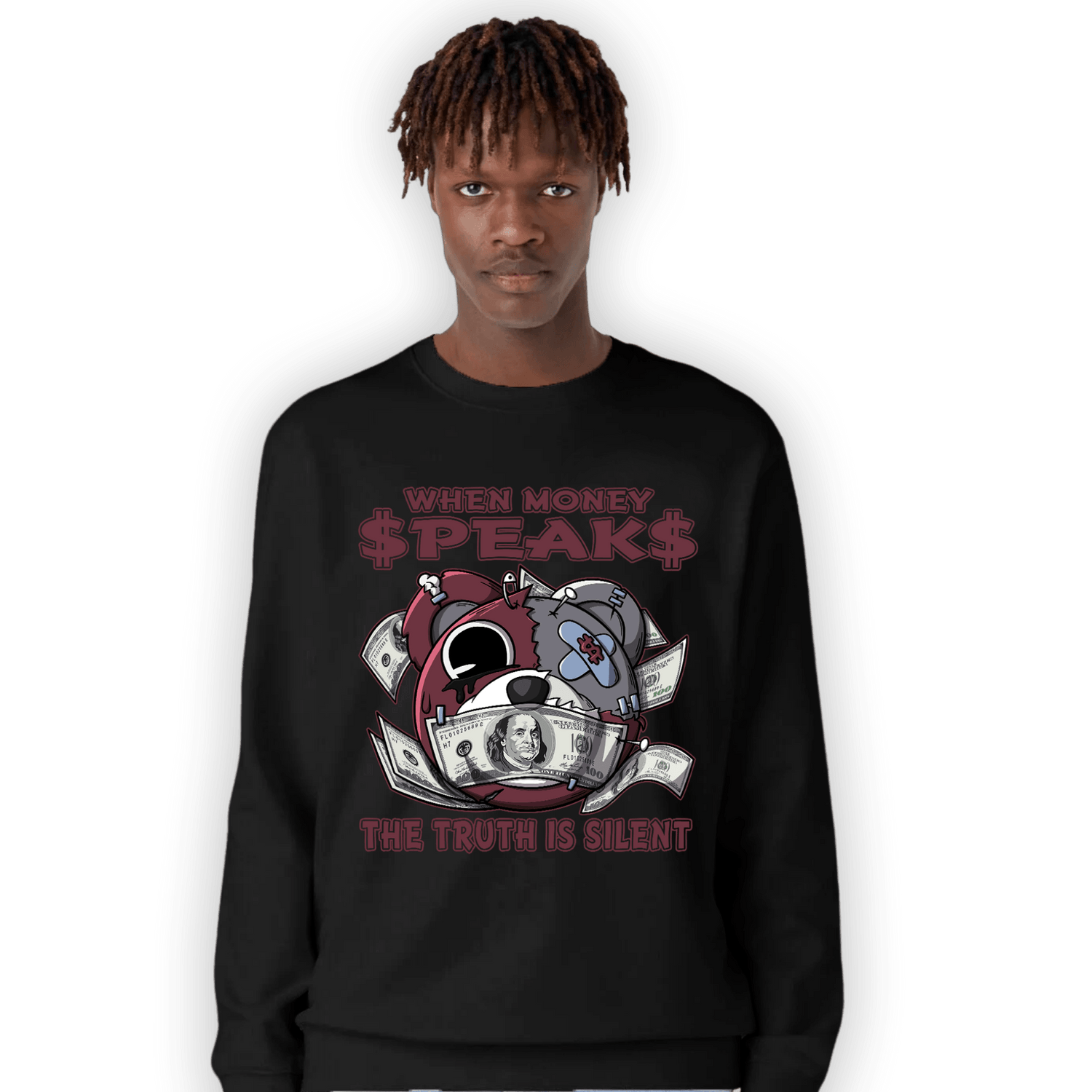 Burgundy 5s Sweatshirt Match When Money Speaks Ber - NastyJamz