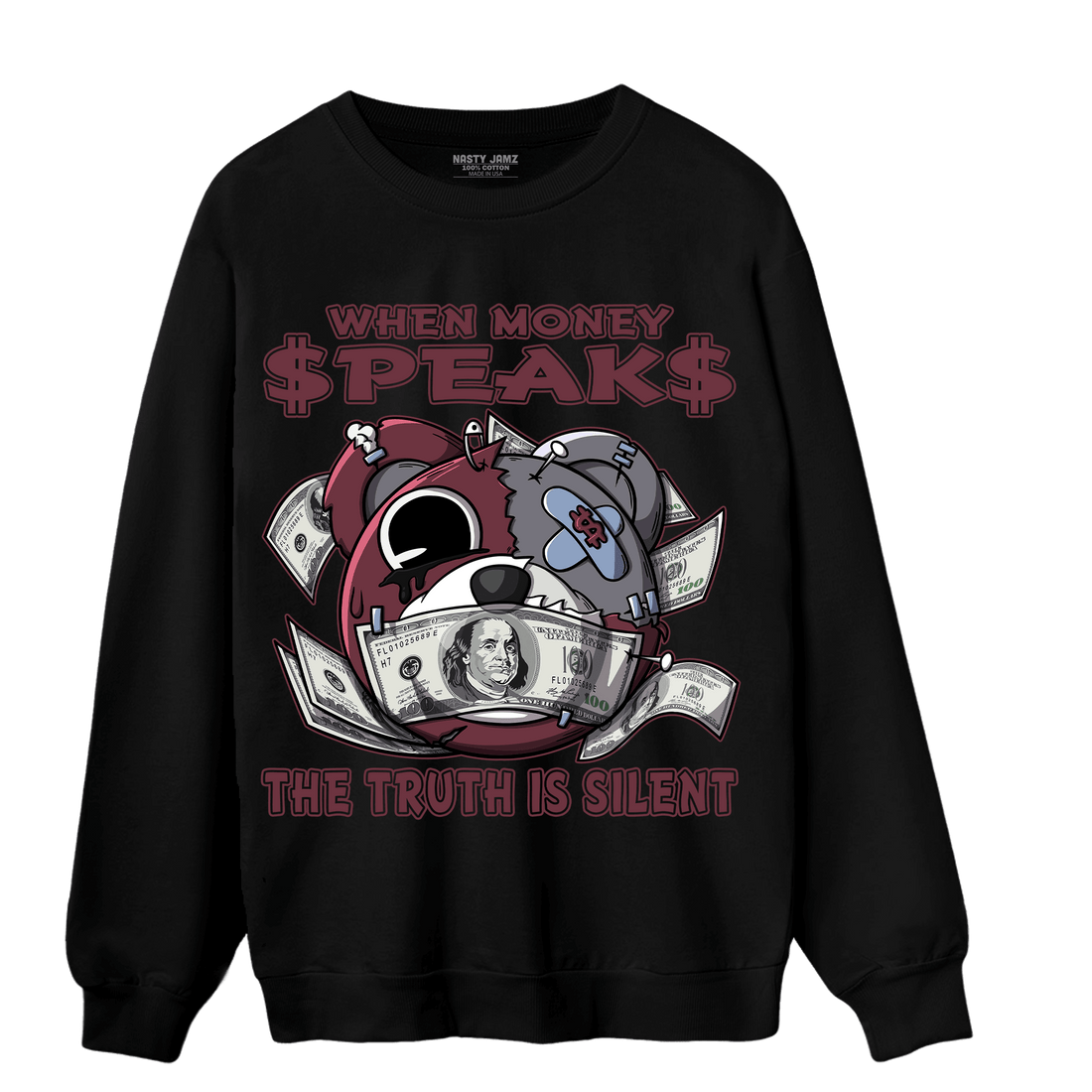 Burgundy 5s Sweatshirt Match When Money Speaks Ber - NastyJamz