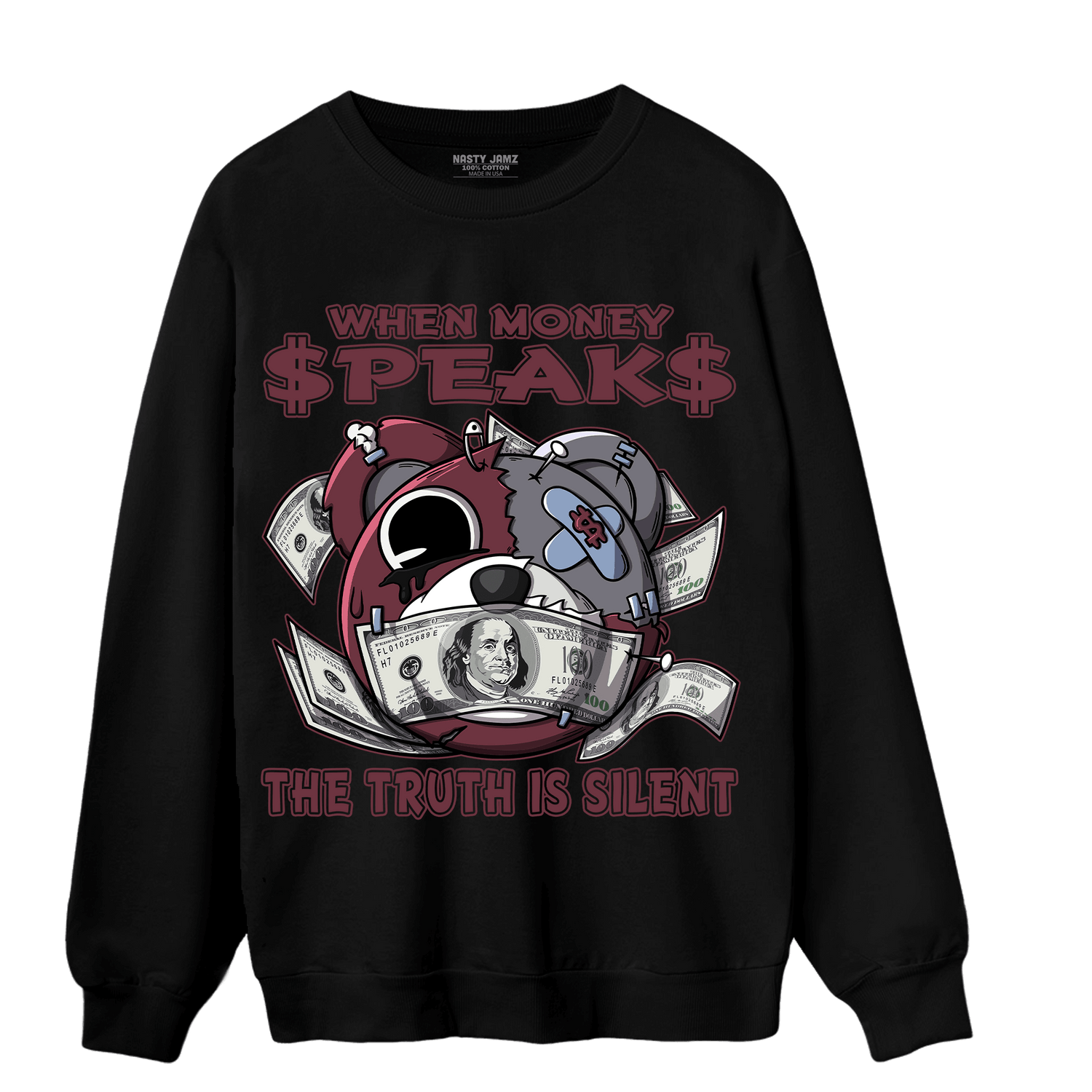 Burgundy 5s Sweatshirt Match When Money Speaks Ber - NastyJamz