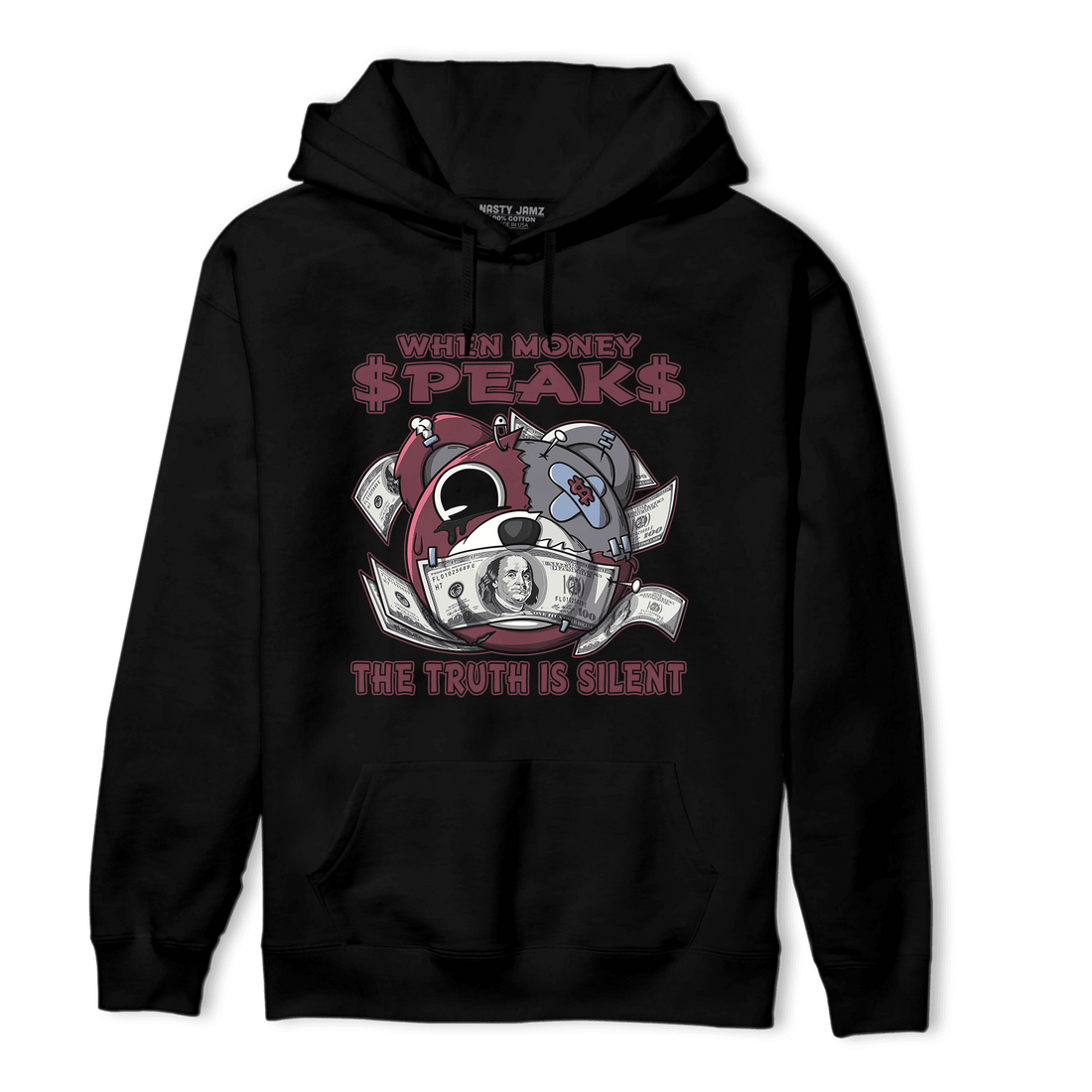 Burgundy 5s Hoodie Match When Money Speaks Ber - NastyJamz