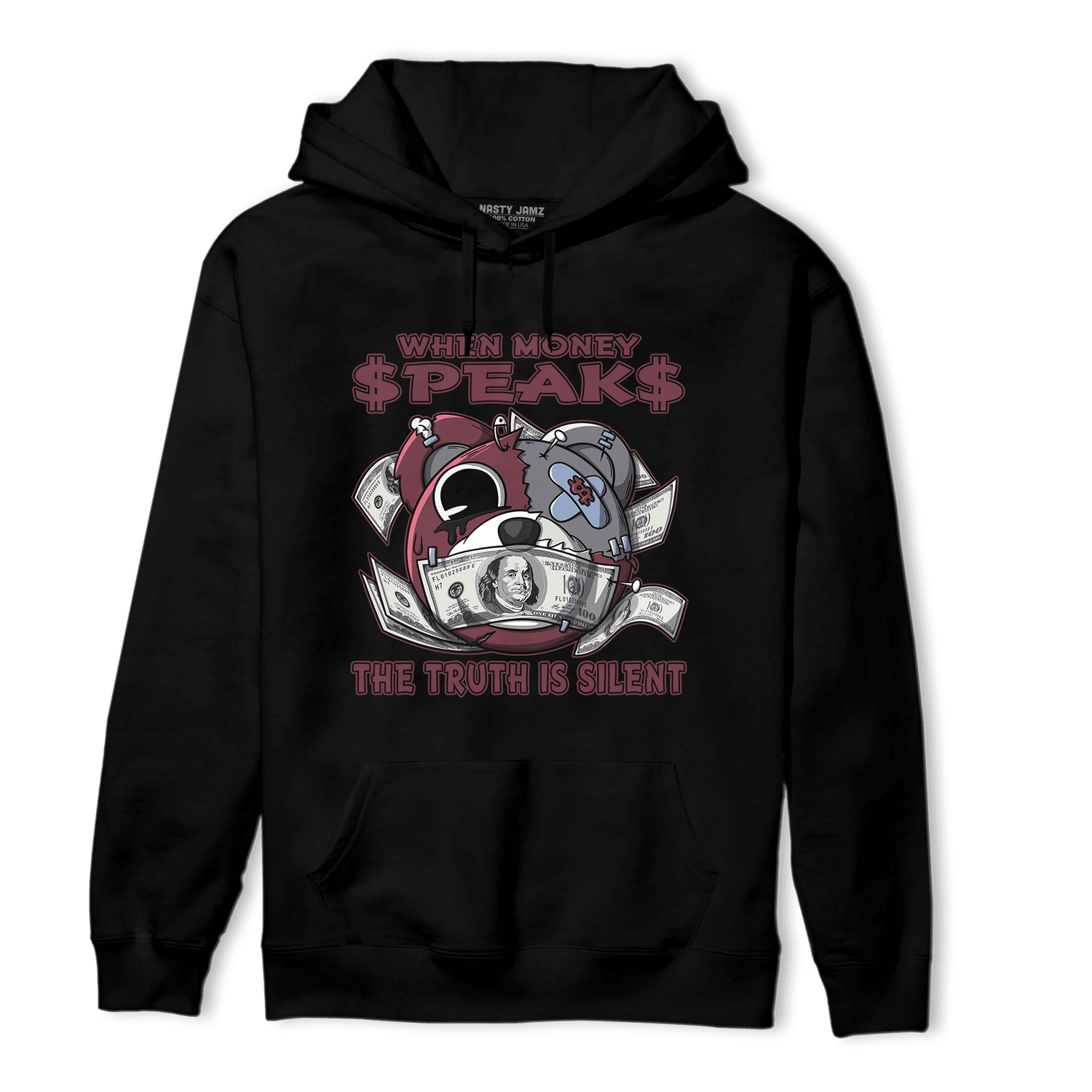Burgundy 5s Hoodie Match When Money Speaks Ber - NastyJamz