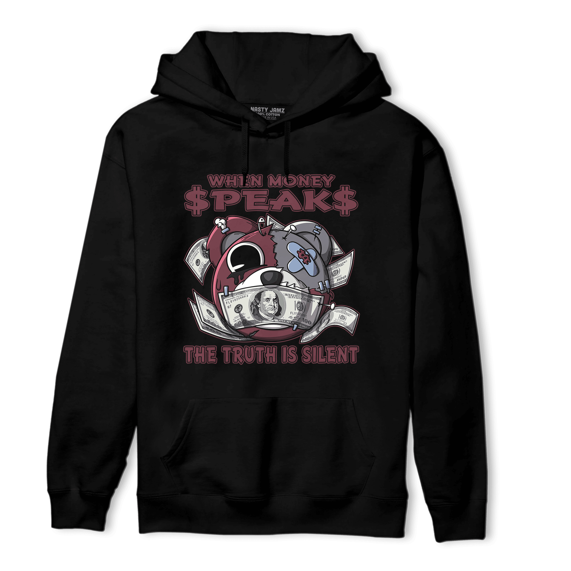 Burgundy 5s Hoodie Match When Money Speaks Ber - NastyJamz