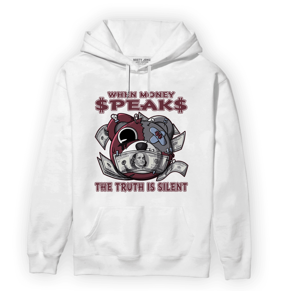 Burgundy 5s Hoodie Match When Money Speaks Ber - NastyJamz