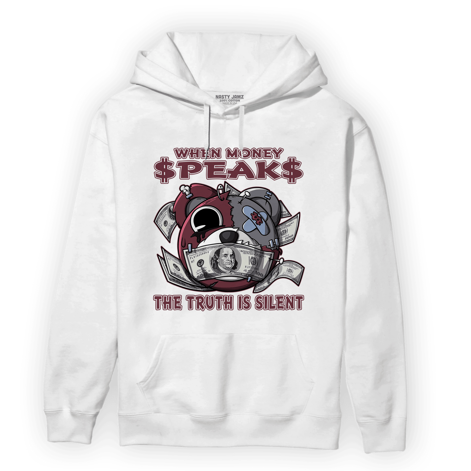 Burgundy 5s Hoodie Match When Money Speaks Ber - NastyJamz