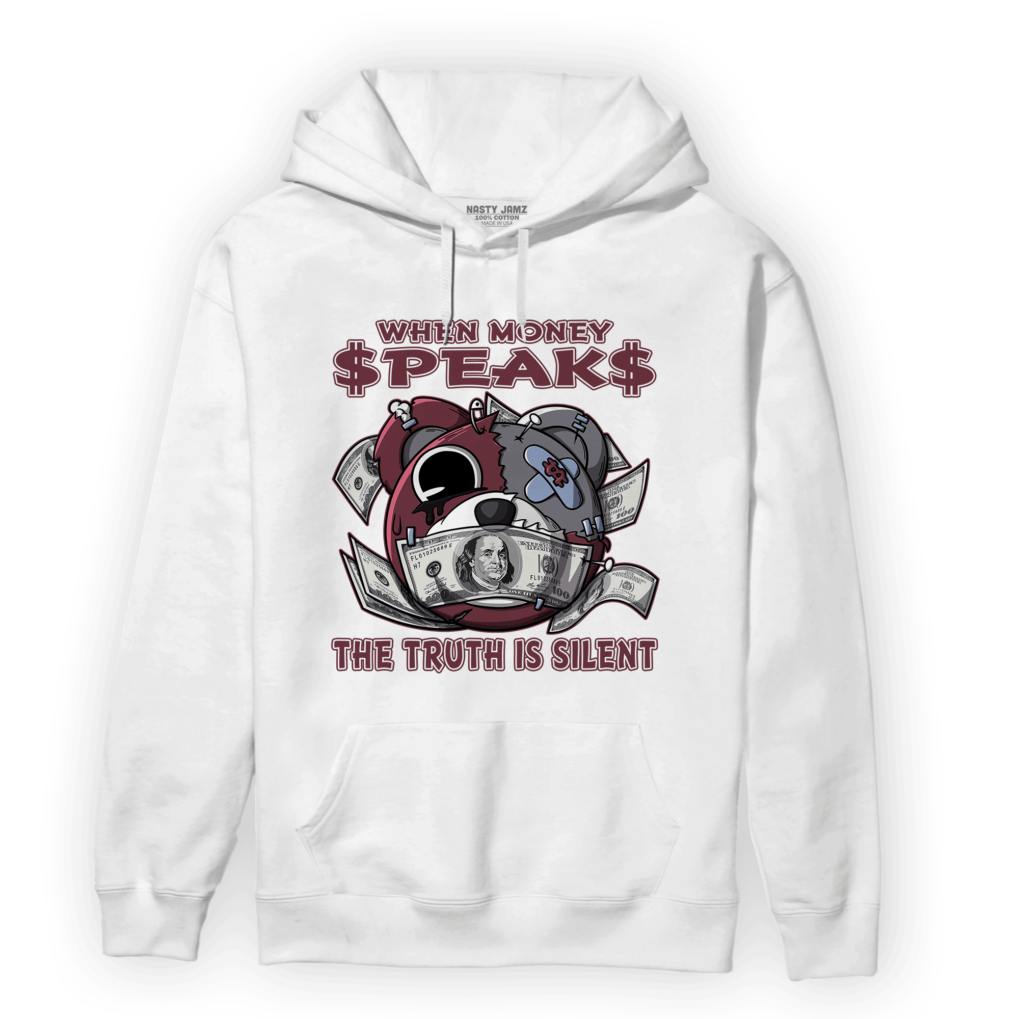 Burgundy 5s Hoodie Match When Money Speaks Ber - NastyJamz