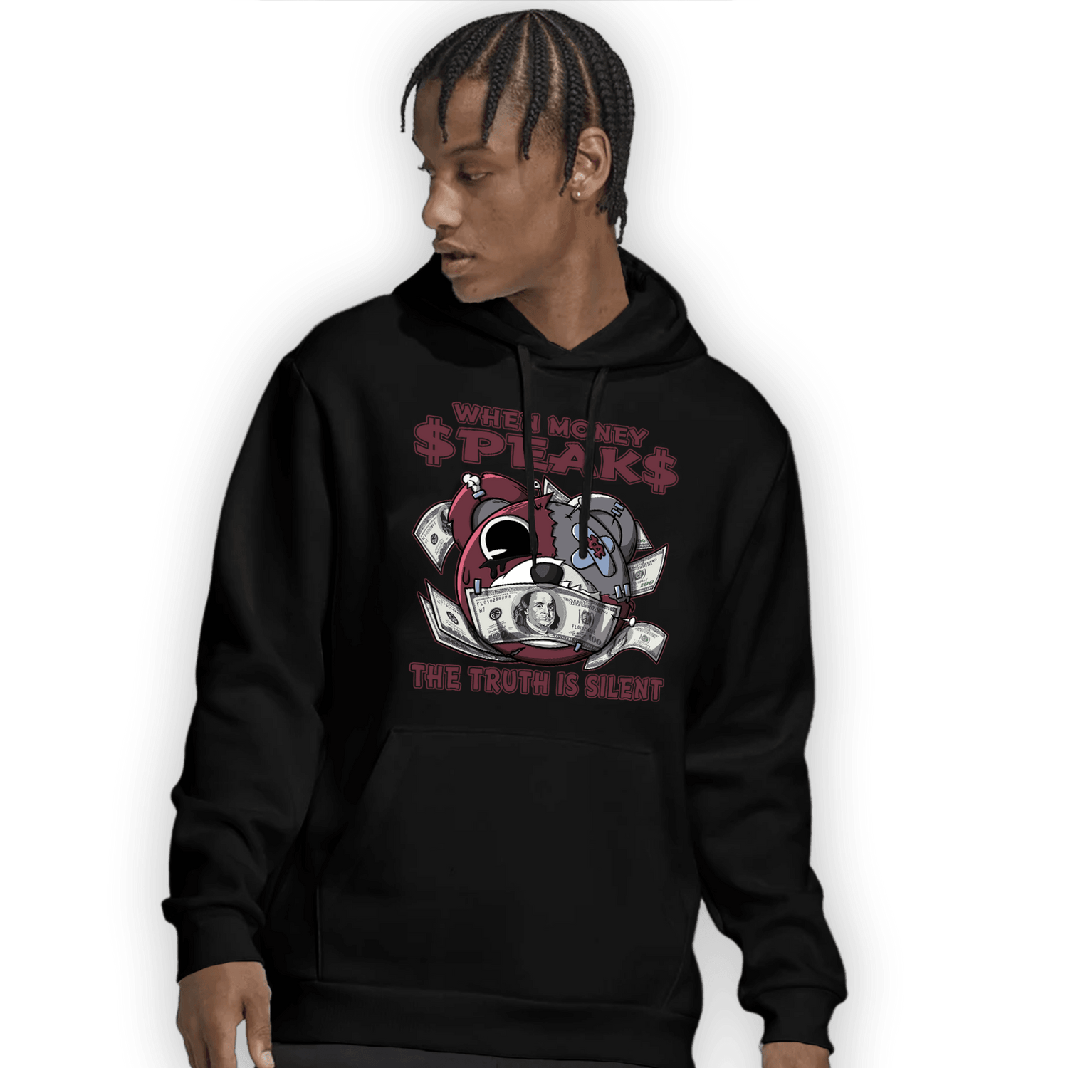 Burgundy 5s Hoodie Match When Money Speaks Ber - NastyJamz