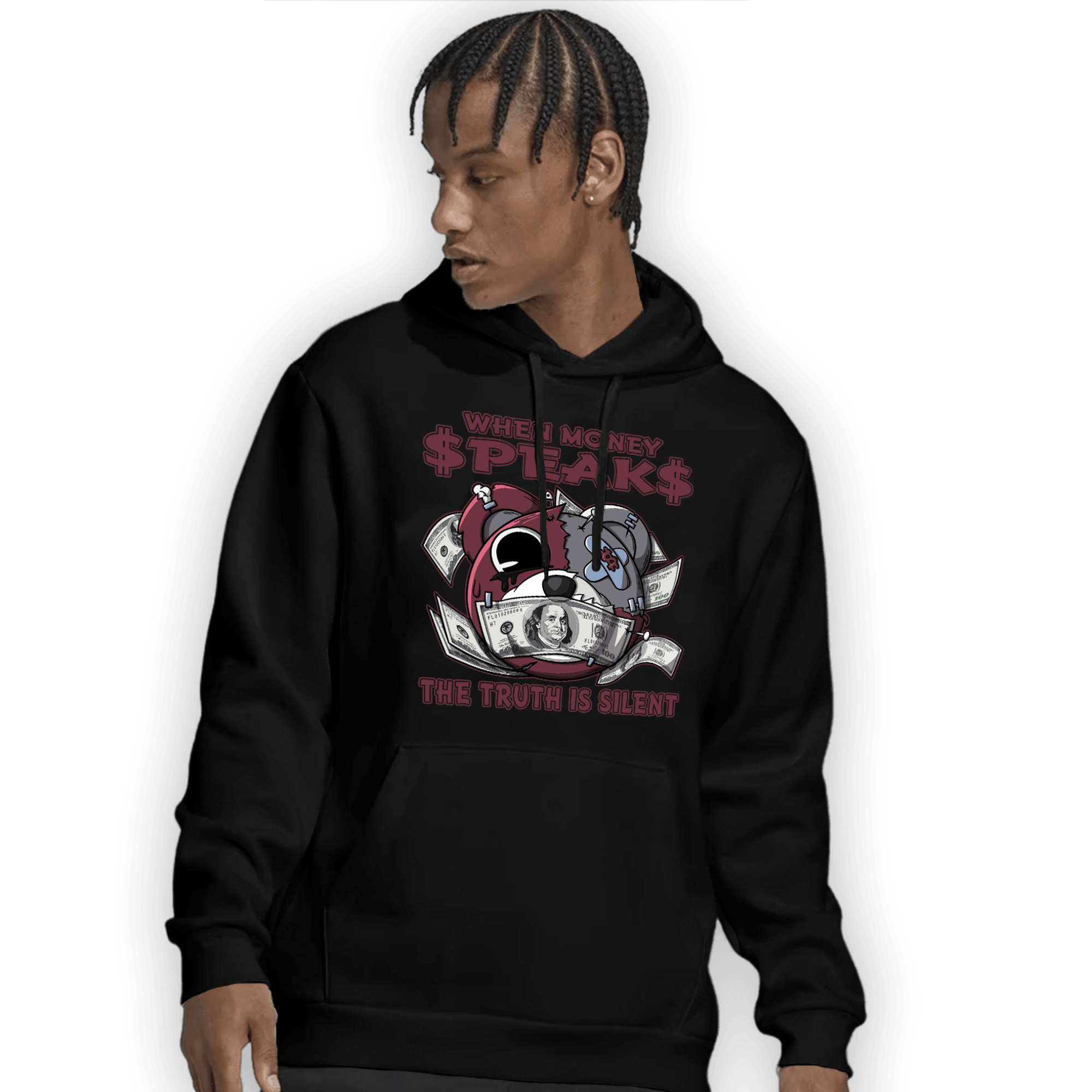 Burgundy 5s Hoodie Match When Money Speaks Ber - NastyJamz