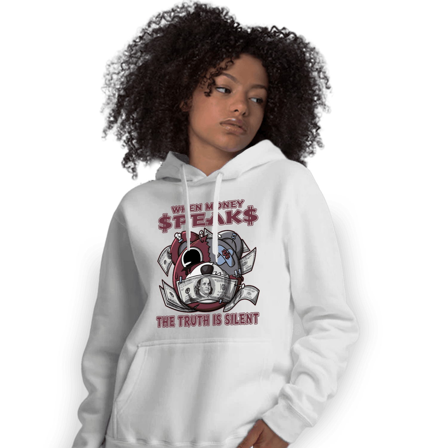 Burgundy 5s Hoodie Match When Money Speaks Ber - NastyJamz