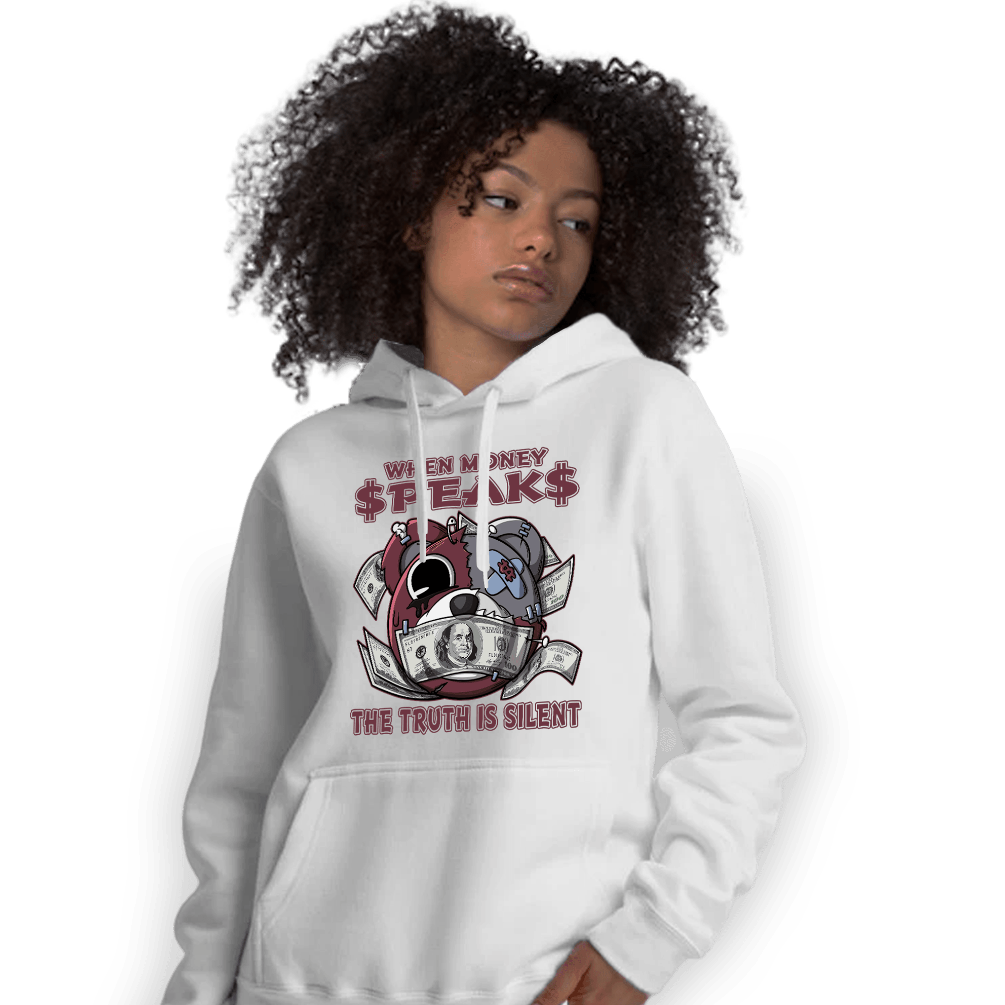 Burgundy 5s Hoodie Match When Money Speaks Ber - NastyJamz