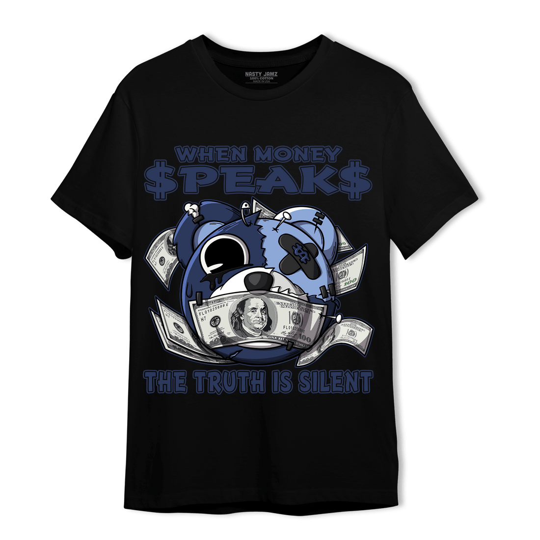 Midnight Navy 5s T Shirt Match When Money Speaks Ber - NastyJamz