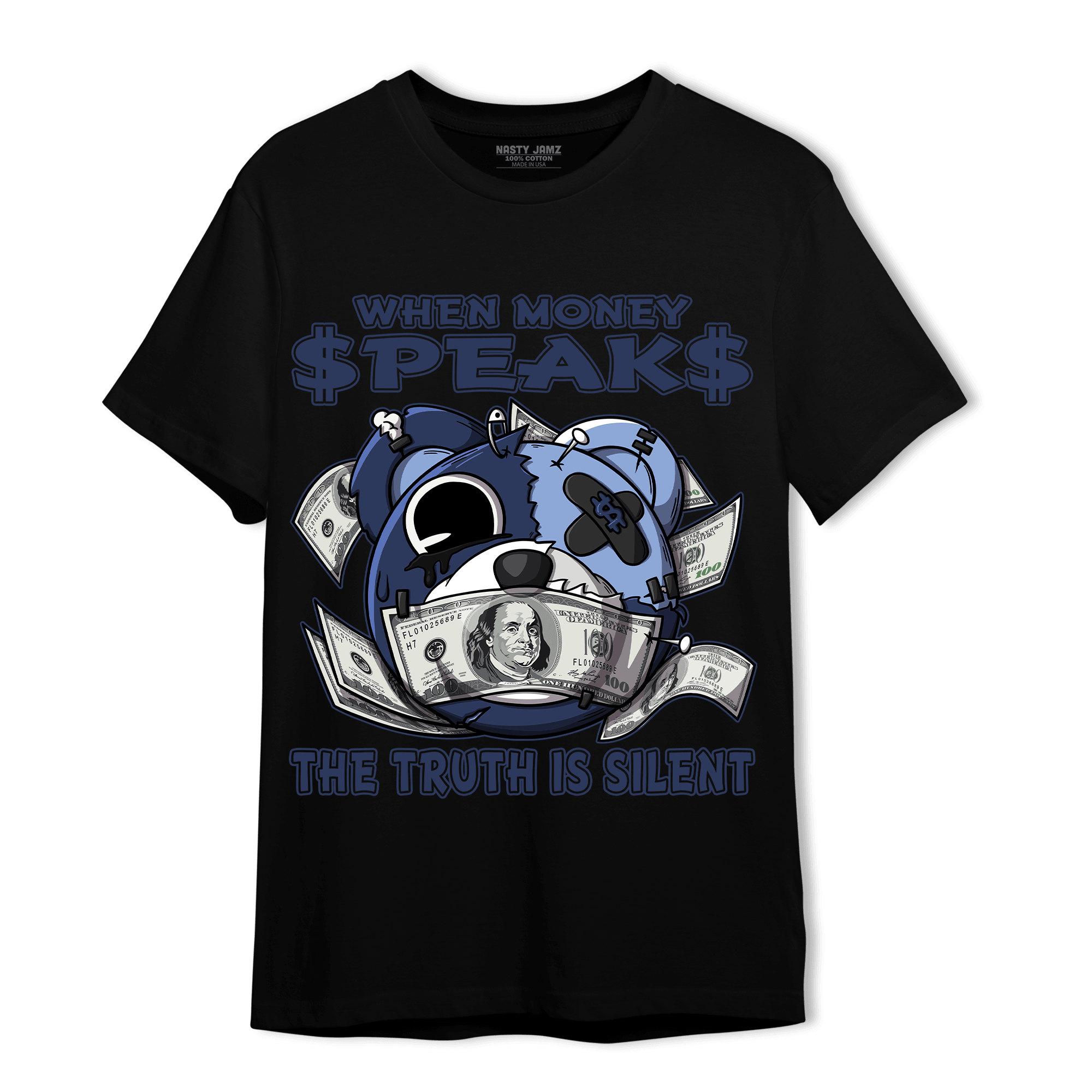 Midnight Navy 5s T Shirt Match When Money Speaks Ber - NastyJamz