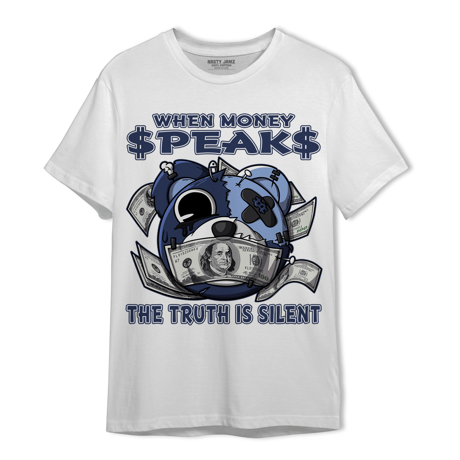 Midnight Navy 5s T Shirt Match When Money Speaks Ber - NastyJamz