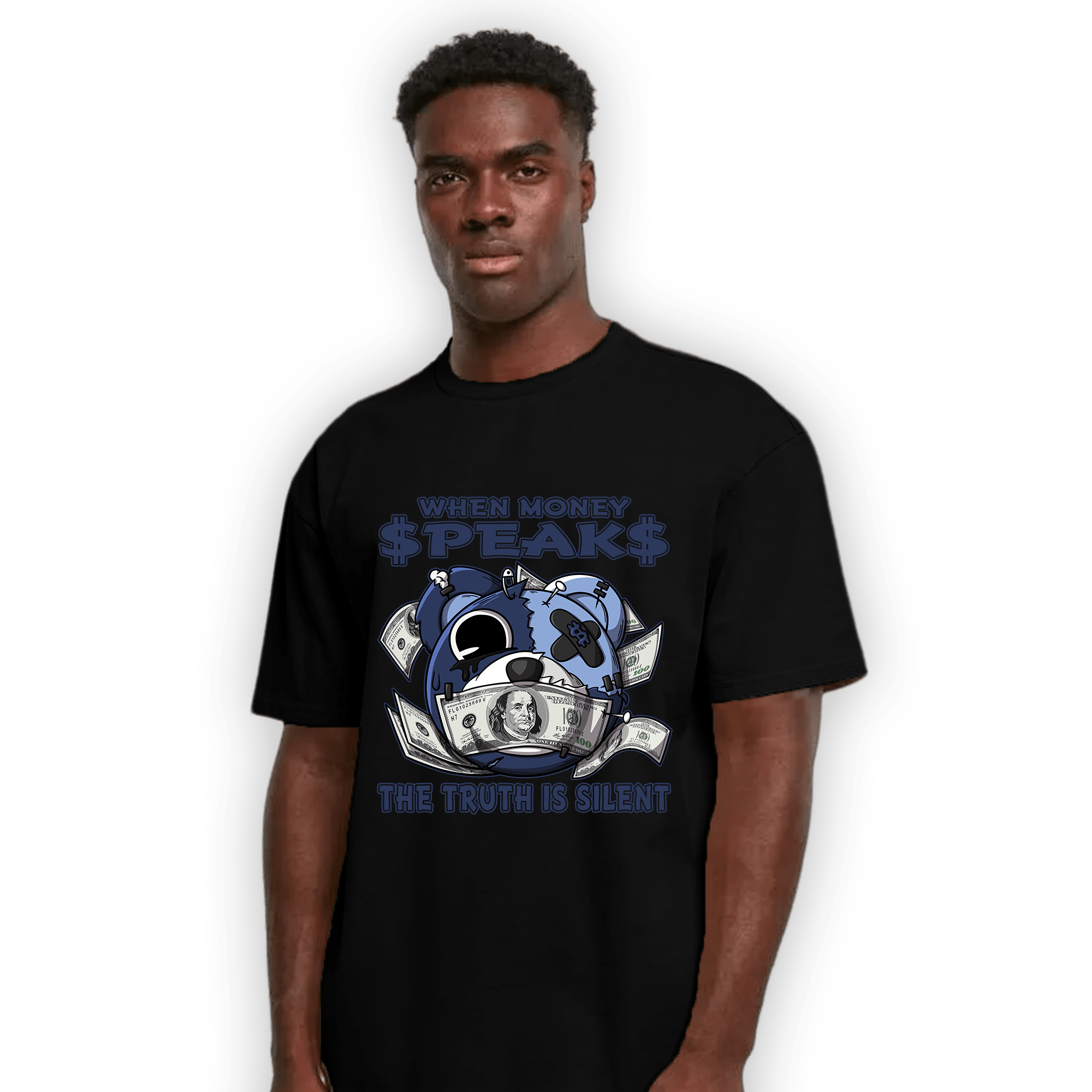 Midnight Navy 5s T Shirt Match When Money Speaks Ber - NastyJamz