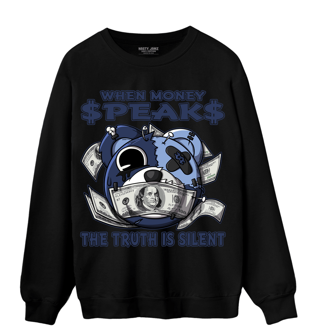 Midnight Navy 5s Sweatshirt Match When Money Speaks Ber - NastyJamz