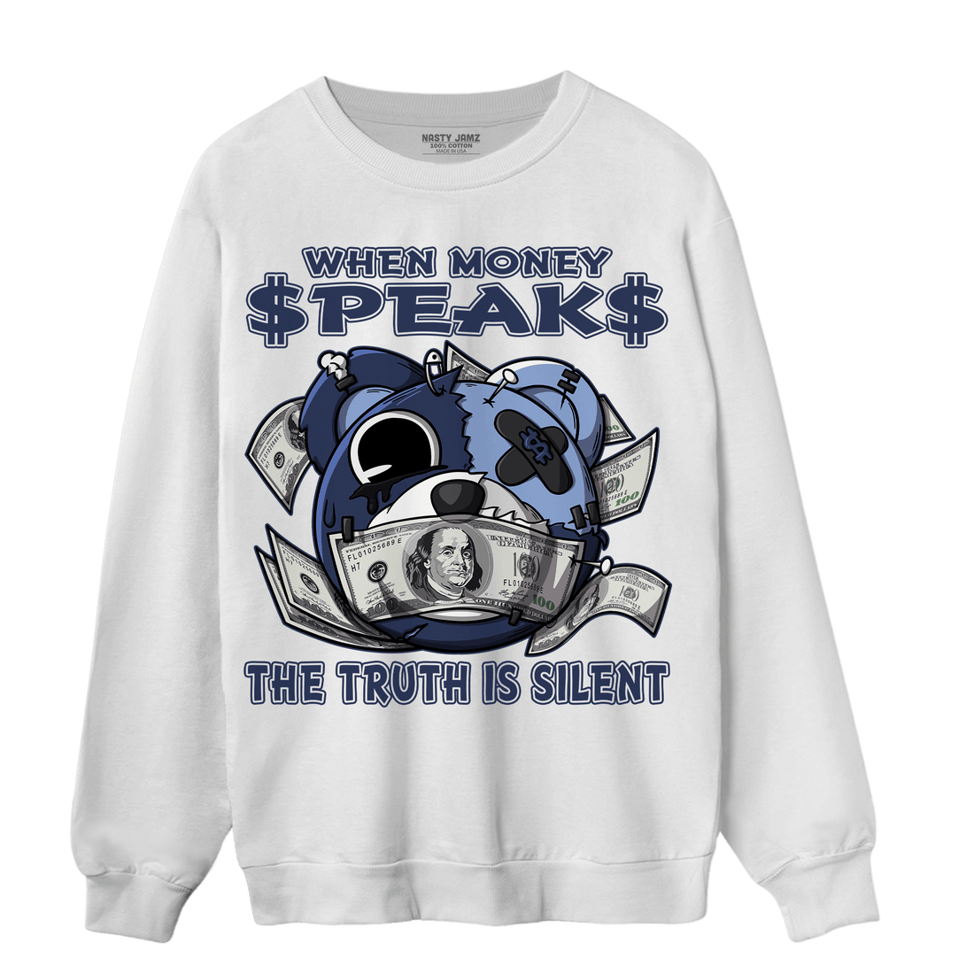 Midnight Navy 5s Sweatshirt Match When Money Speaks Ber - NastyJamz