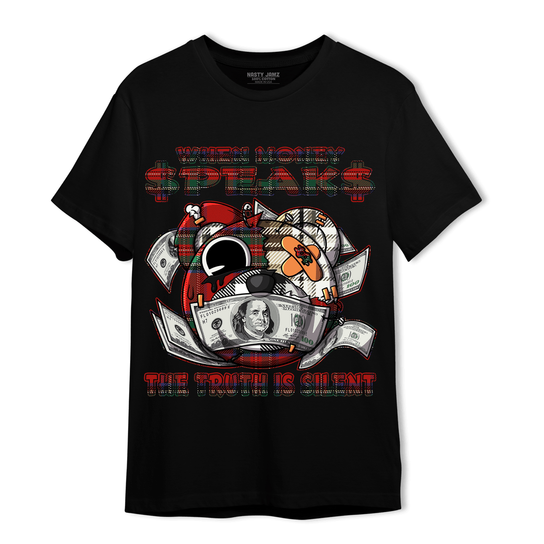 Plaid 5s T Shirt Match When Money Speaks Ber - NastyJamz