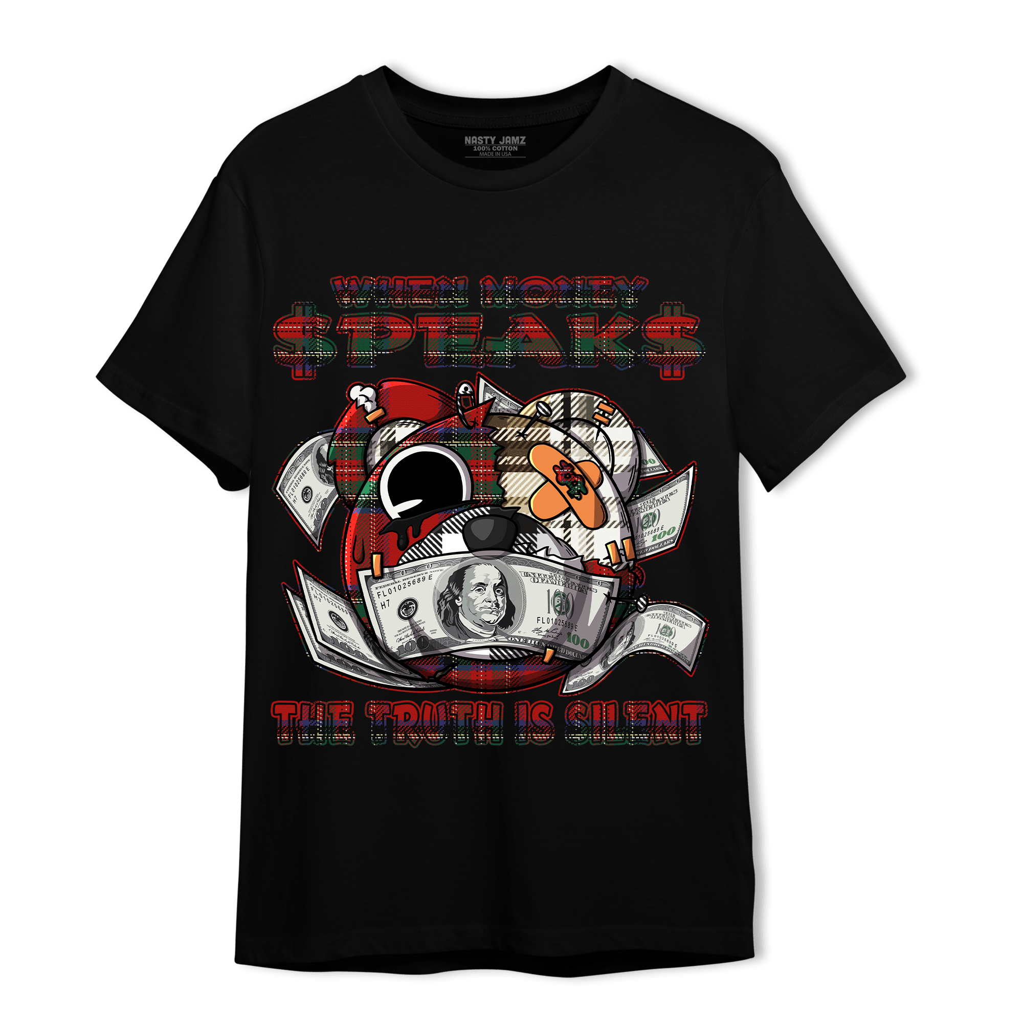 Plaid 5s T Shirt Match When Money Speaks Ber - NastyJamz