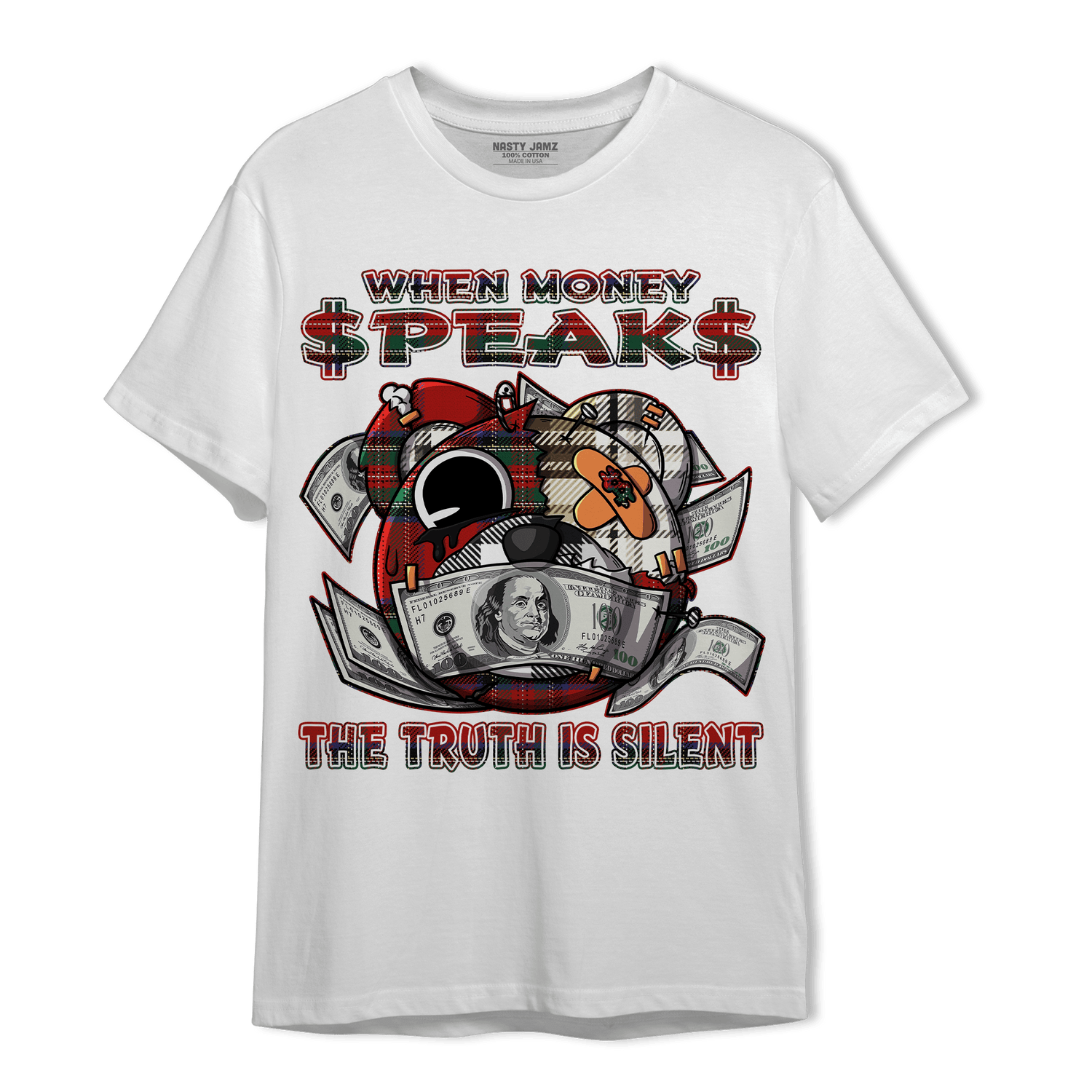Plaid 5s T Shirt Match When Money Speaks Ber - NastyJamz