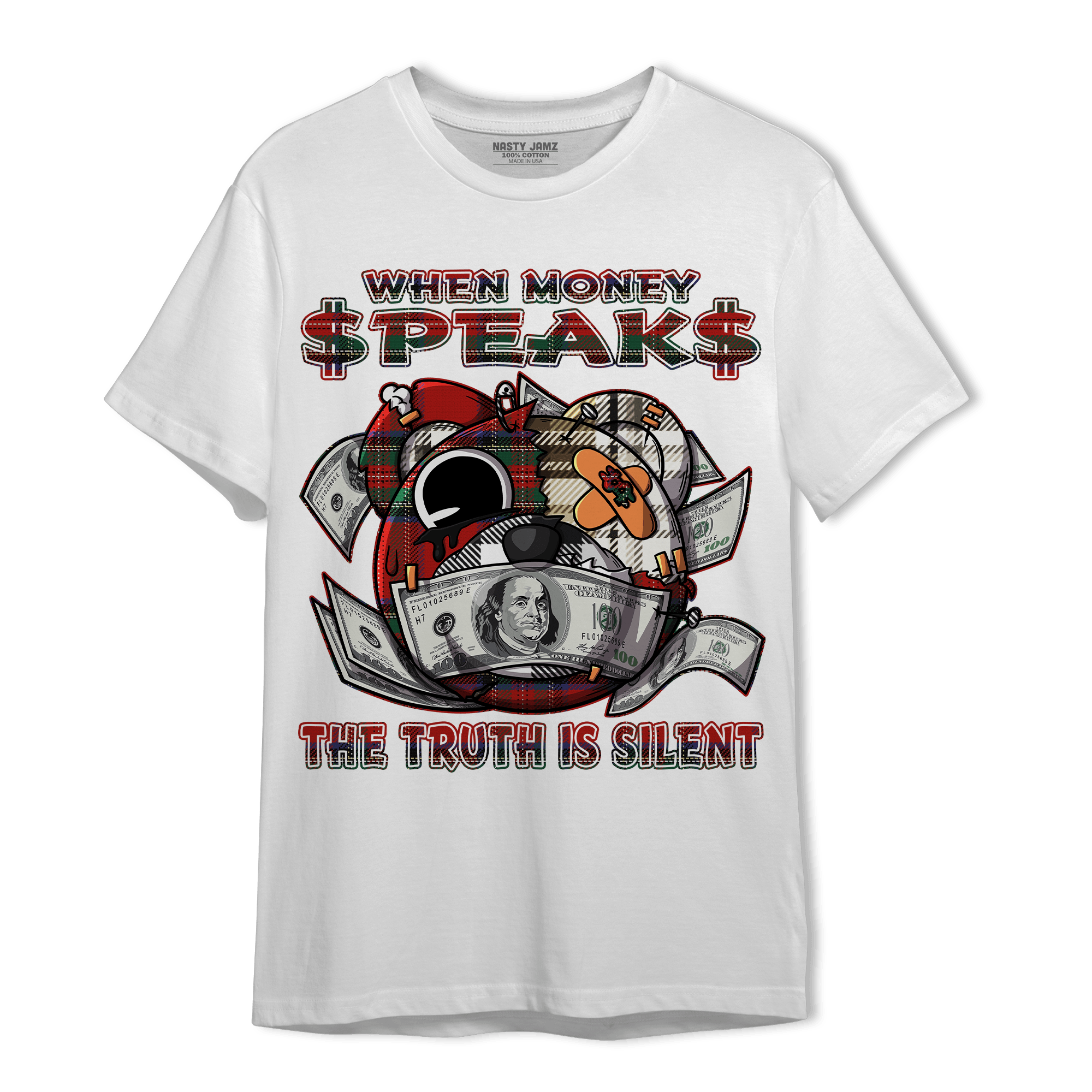 Plaid 5s T Shirt Match When Money Speaks Ber - NastyJamz