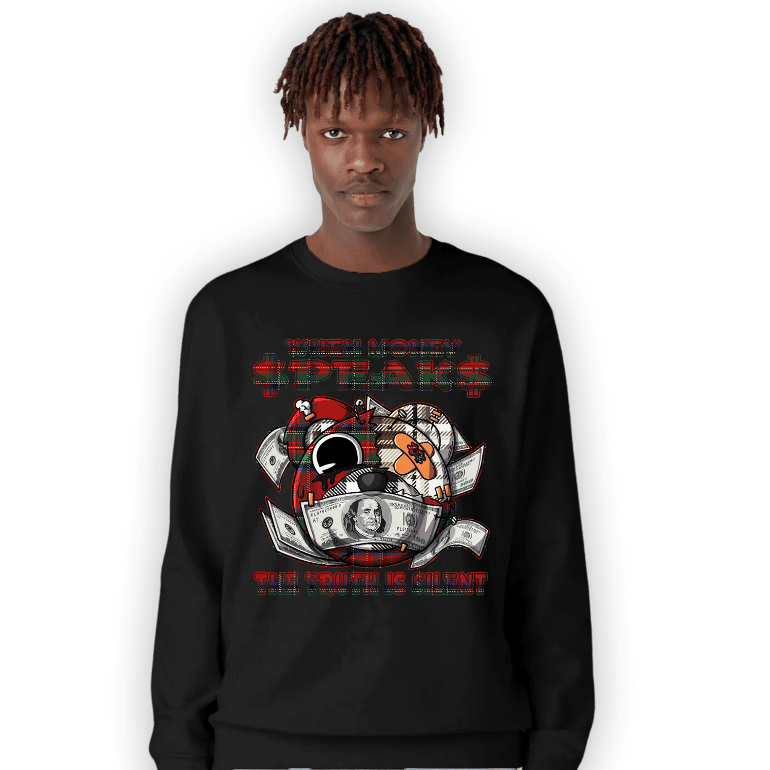 Plaid 5s Sweatshirt Match When Money Speaks Ber - NastyJamz