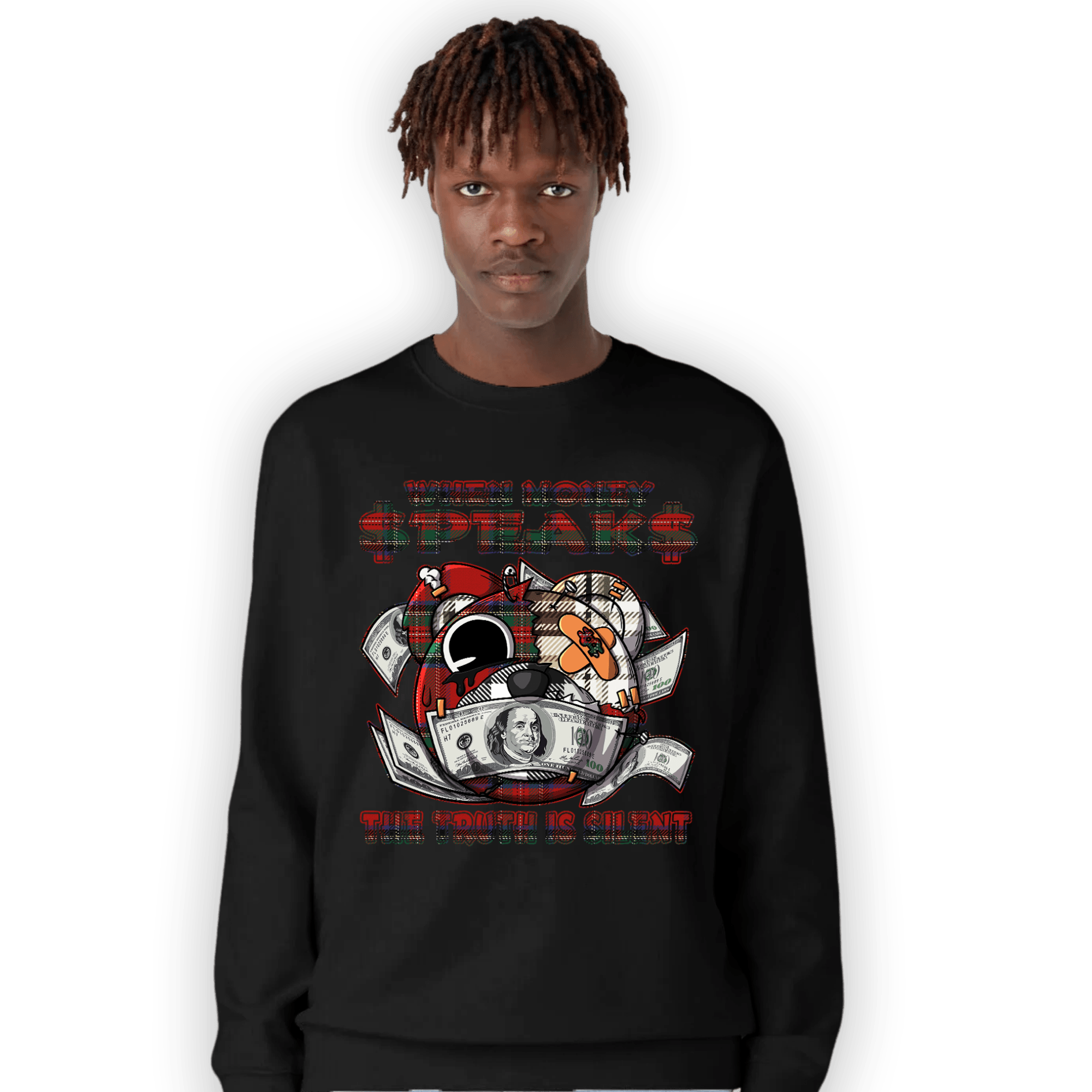 Plaid 5s Sweatshirt Match When Money Speaks Ber - NastyJamz