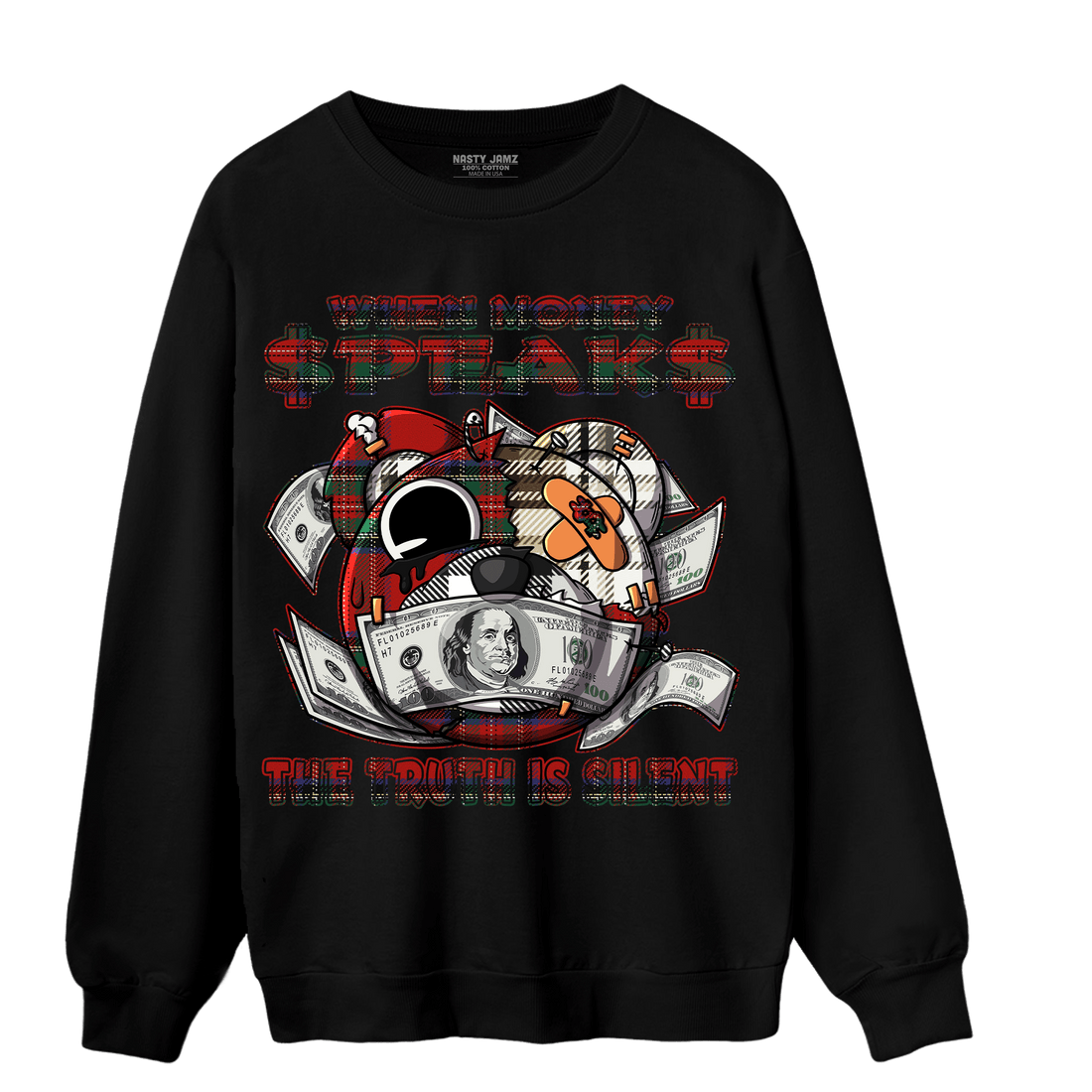 Plaid 5s Sweatshirt Match When Money Speaks Ber - NastyJamz