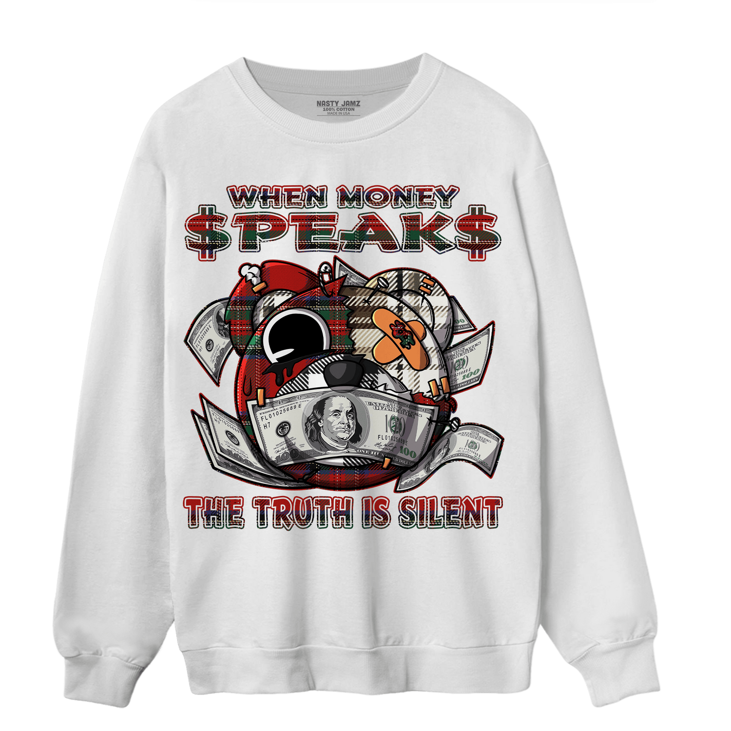 Plaid 5s Sweatshirt Match When Money Speaks Ber - NastyJamz