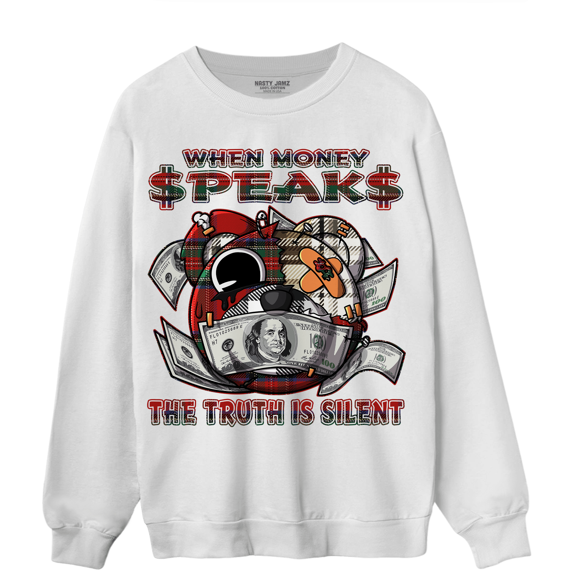 Plaid 5s Sweatshirt Match When Money Speaks Ber - NastyJamz