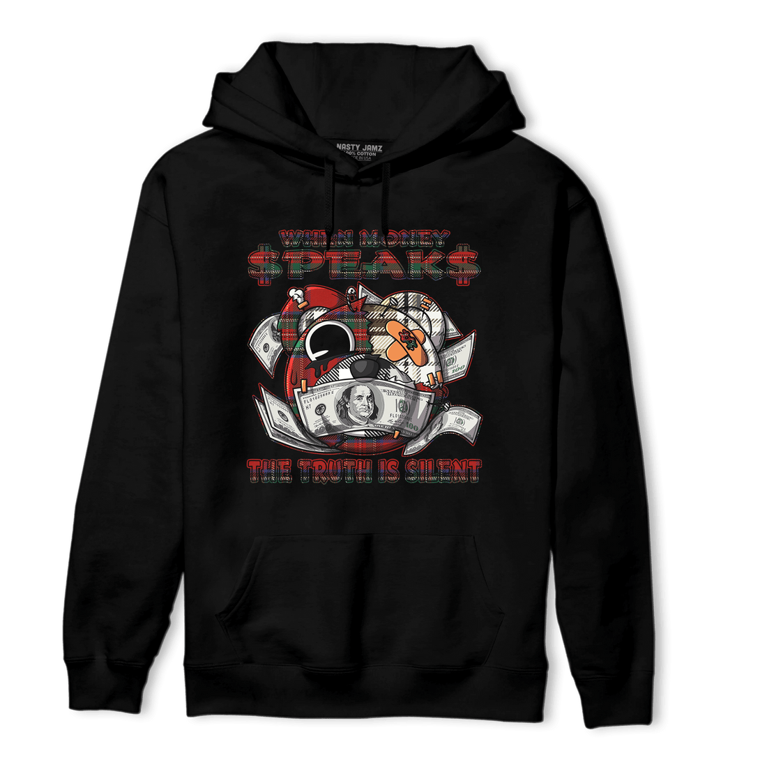 Plaid 5s Hoodie Match When Money Speaks Ber - NastyJamz