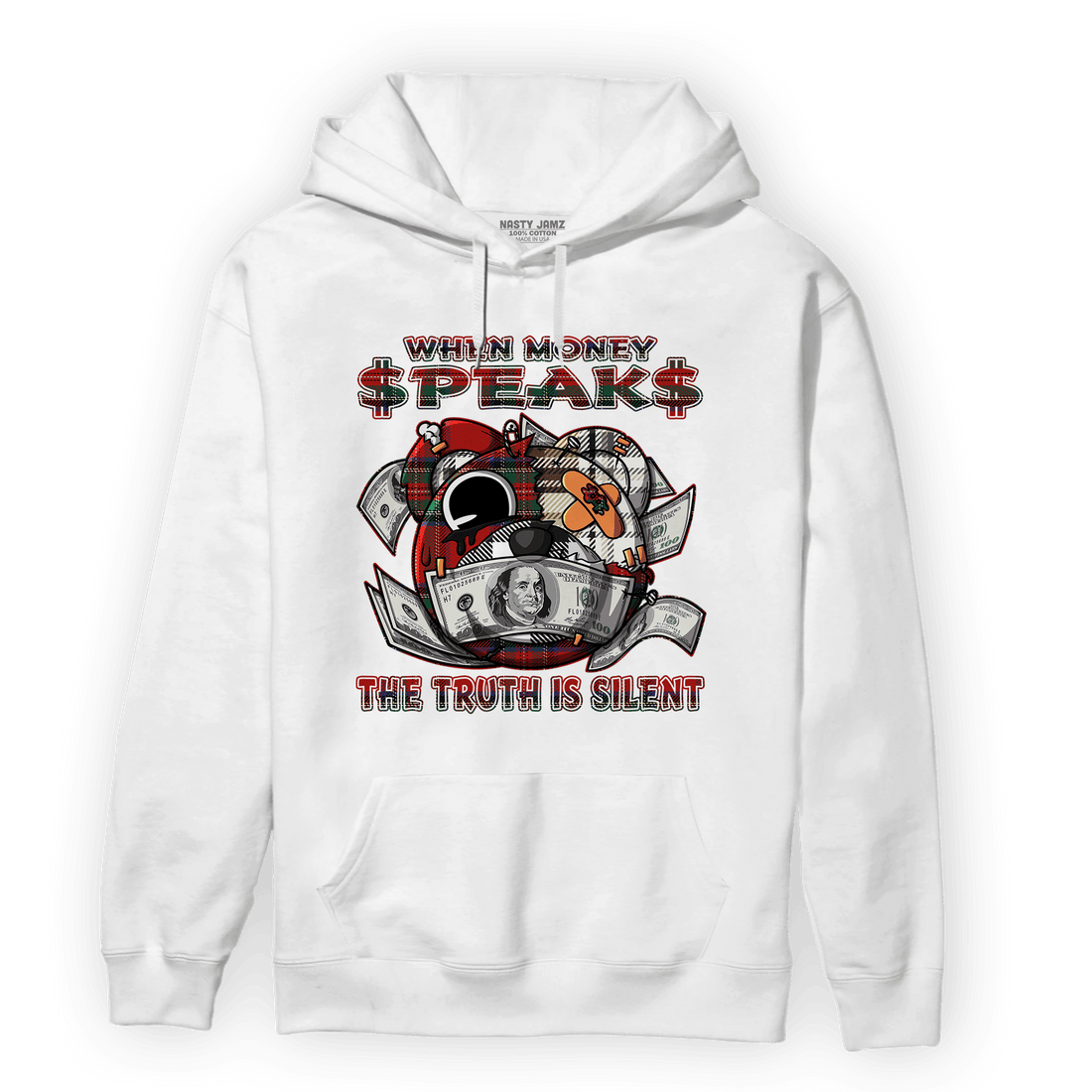 Plaid 5s Hoodie Match When Money Speaks Ber - NastyJamz
