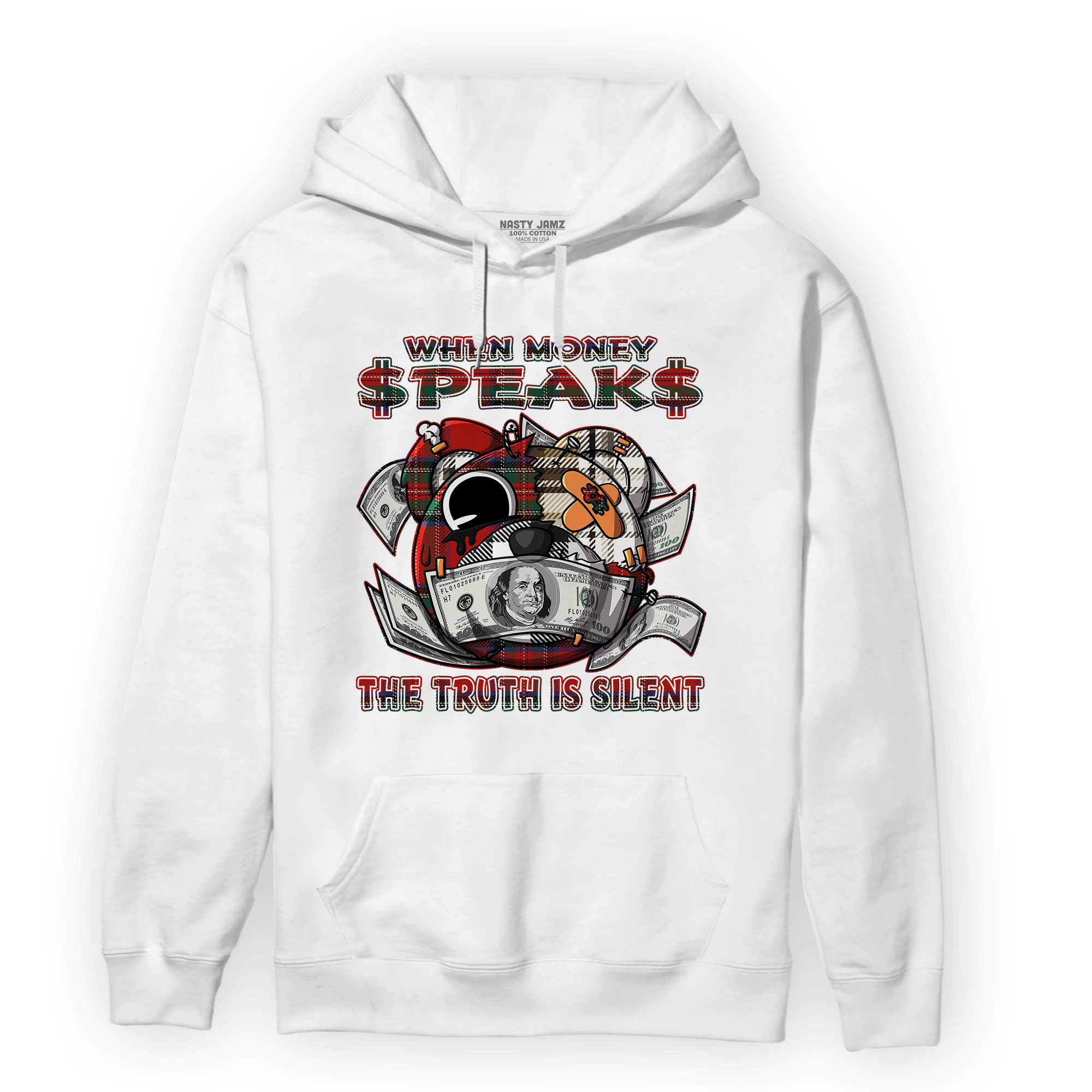 Plaid 5s Hoodie Match When Money Speaks Ber - NastyJamz