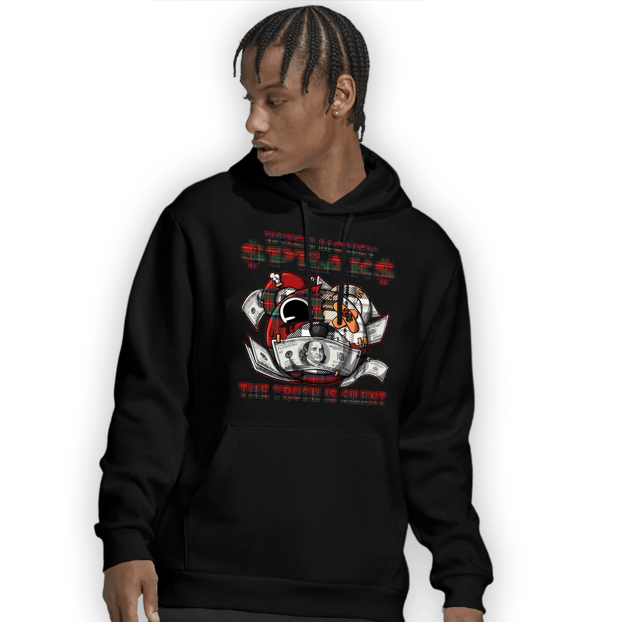 Plaid 5s Hoodie Match When Money Speaks Ber - NastyJamz