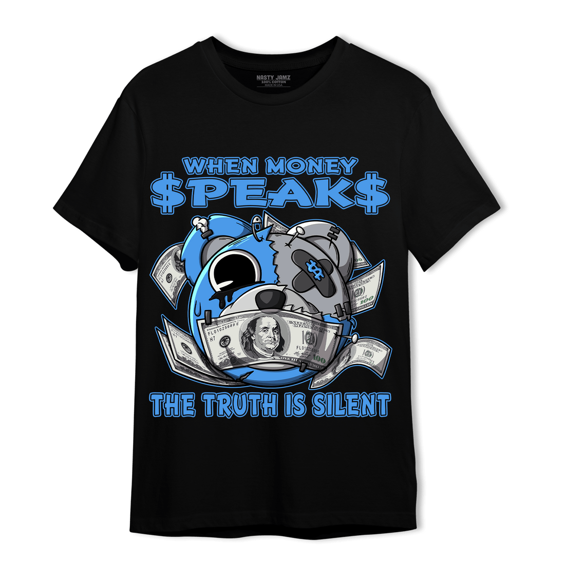University Blue 5s T Shirt Match When Money Speaks Ber - NastyJamz