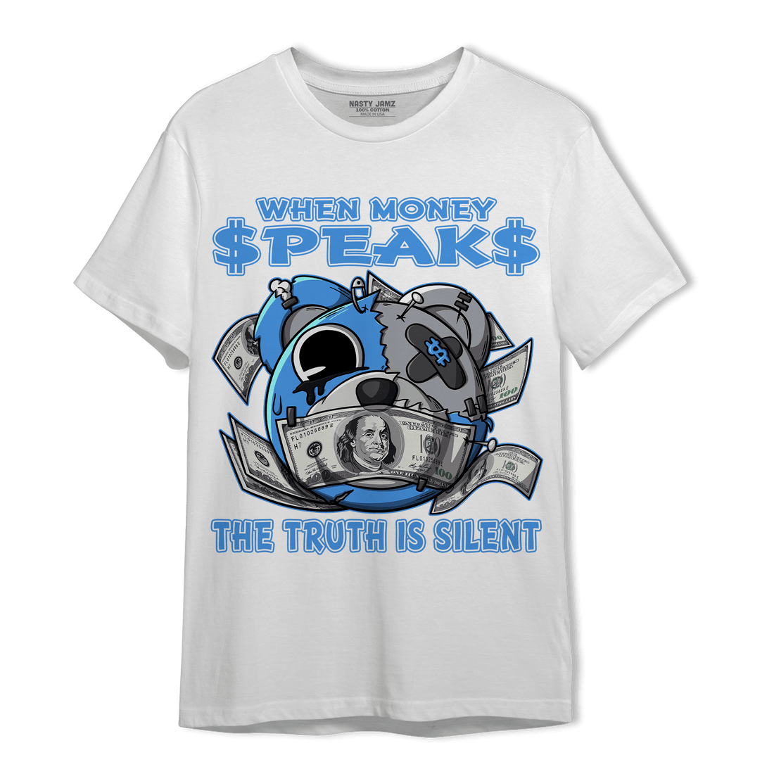 University Blue 5s T Shirt Match When Money Speaks Ber - NastyJamz