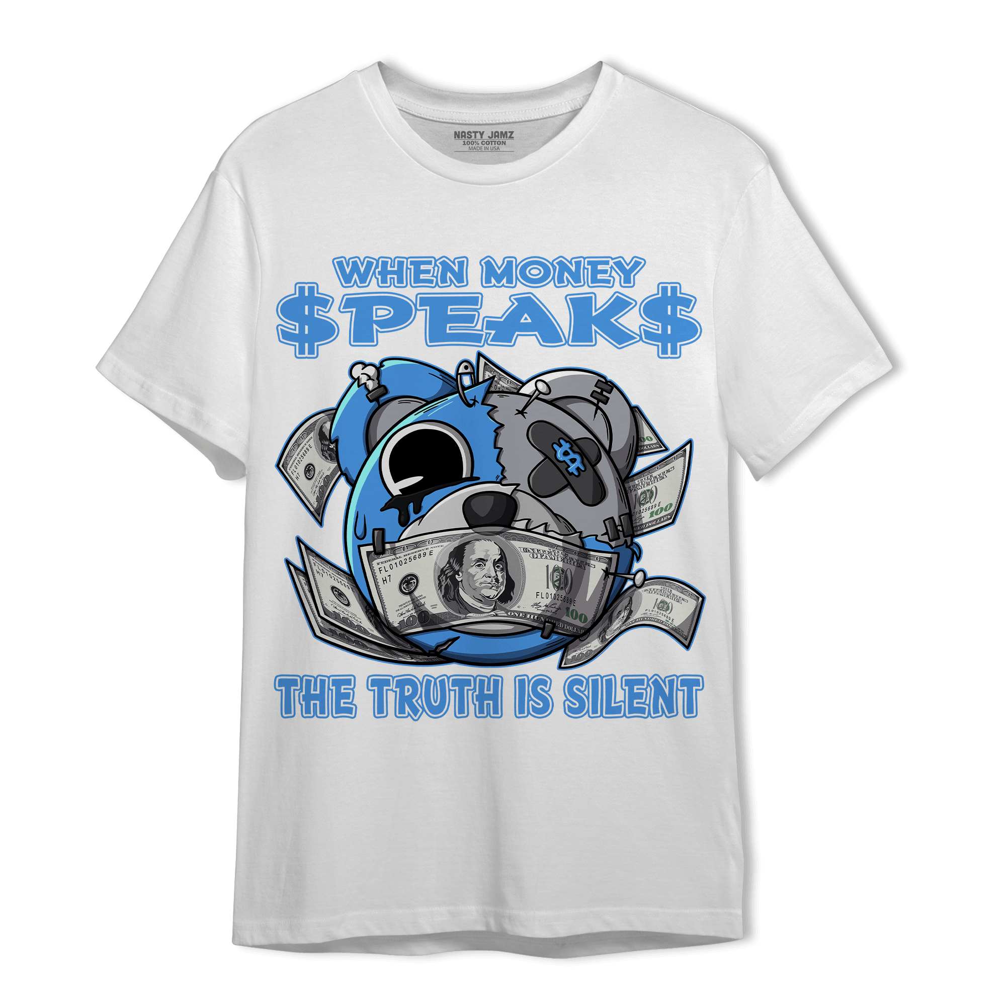 University Blue 5s T Shirt Match When Money Speaks Ber - NastyJamz