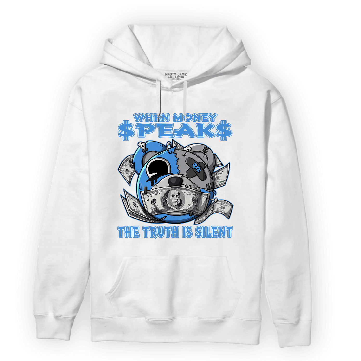 University Blue 5s Hoodie Match When Money Speaks Ber - NastyJamz