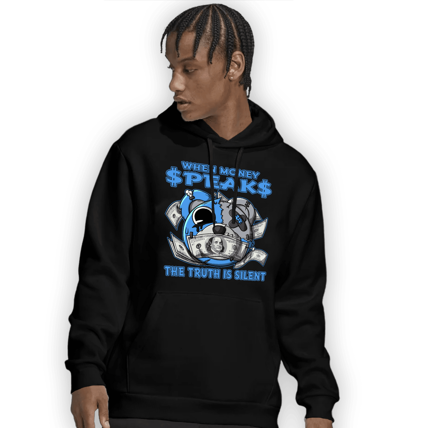 University Blue 5s Hoodie Match When Money Speaks Ber - NastyJamz