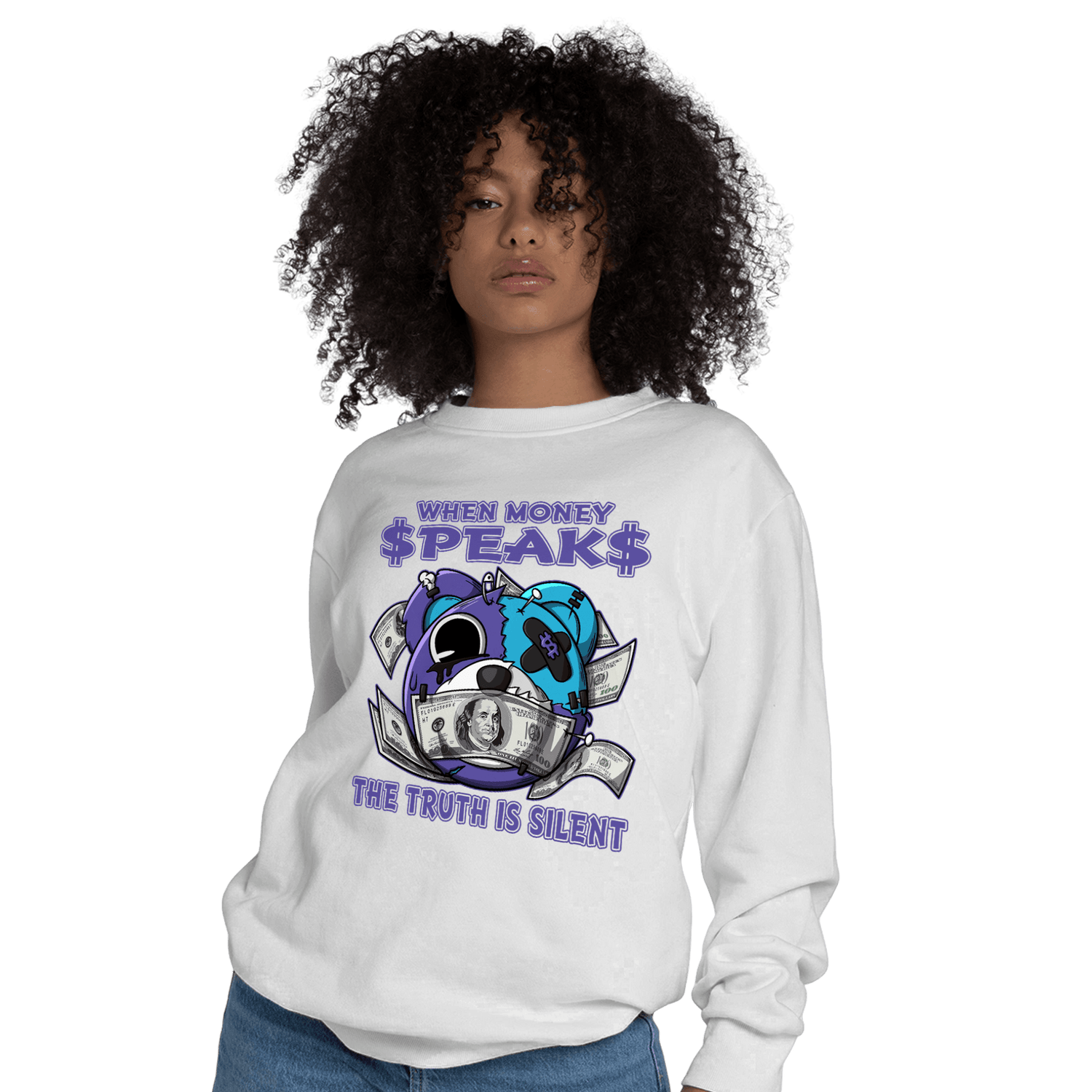 Aqua 6s Sweatshirt Match When Money Speaks Ber - NastyJamz