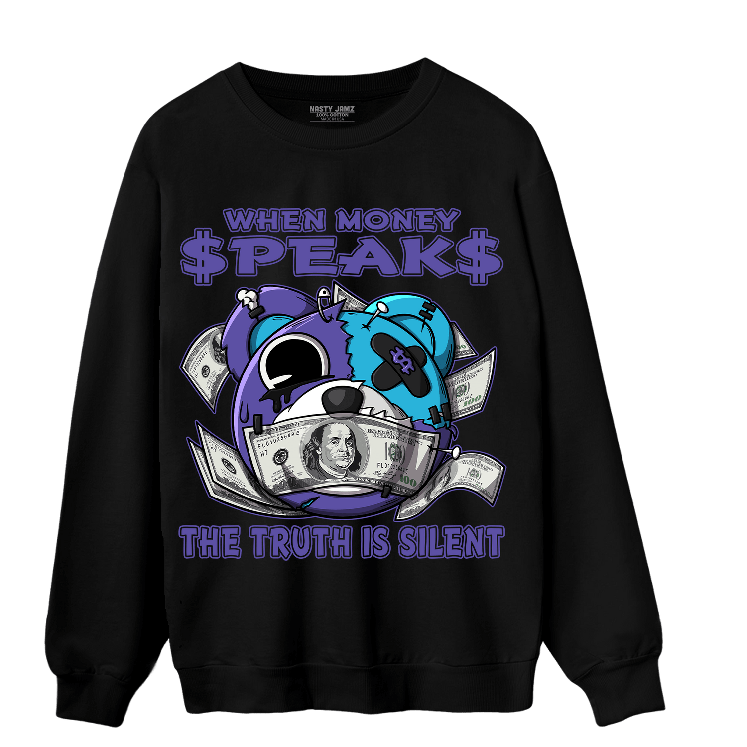 Aqua 6s Sweatshirt Match When Money Speaks Ber - NastyJamz