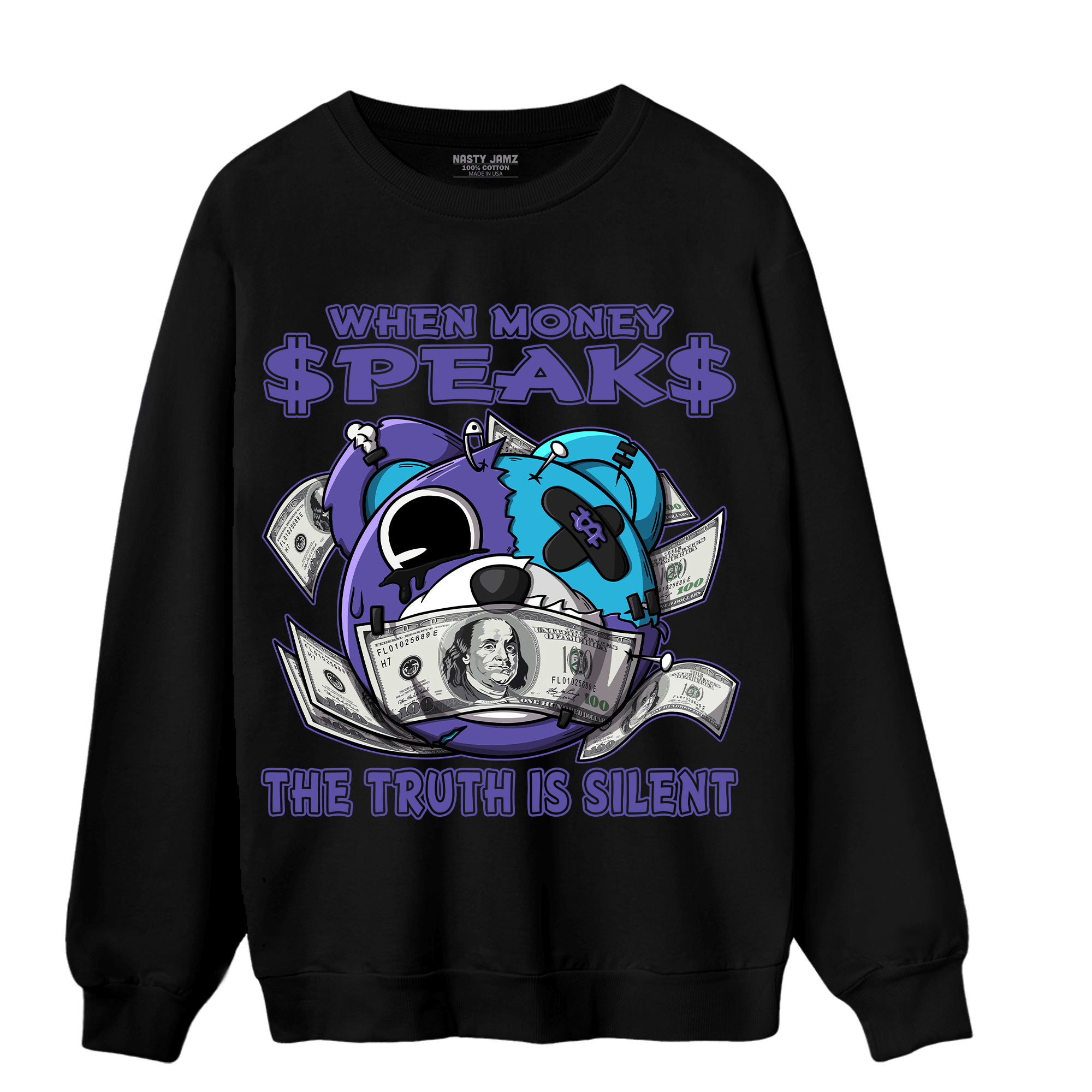 Aqua 6s Sweatshirt Match When Money Speaks Ber - NastyJamz